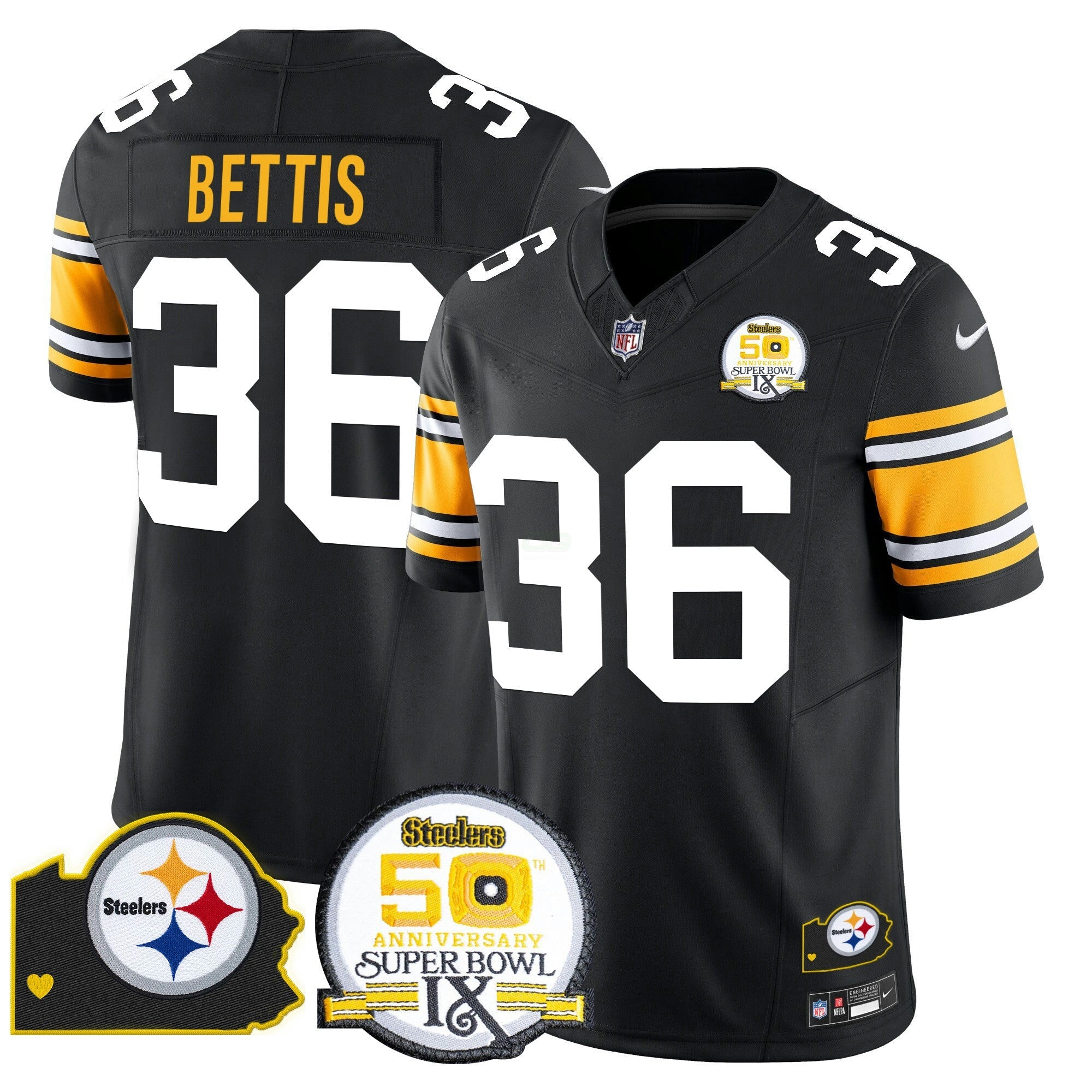 Camisa NFL Men’s 50th Anniversary Of Super Bowl IX & Map Patch Vapor Limited Jersey