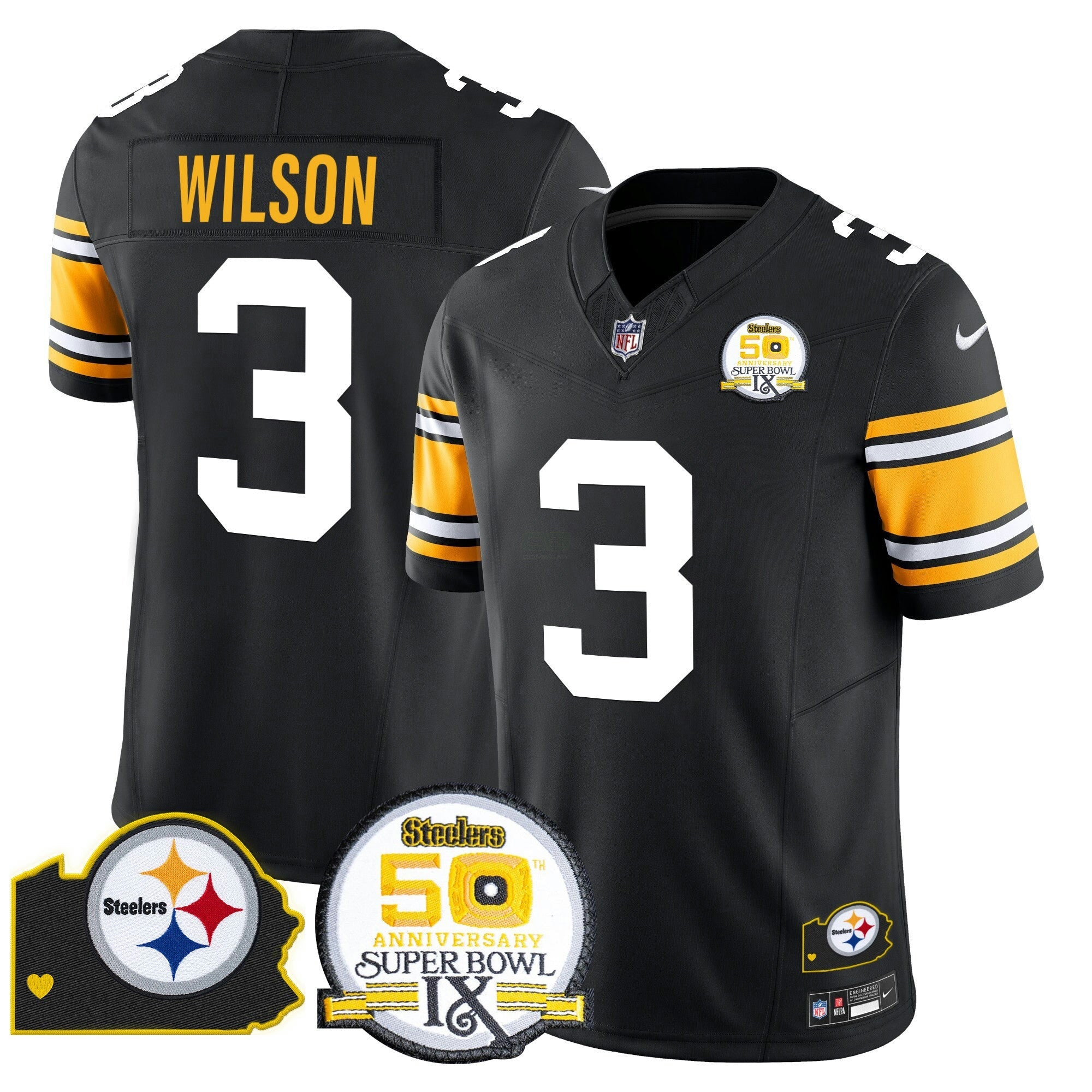 Camisa NFL Men’s 50th Anniversary Of Super Bowl IX & Map Patch Vapor Limited Jersey