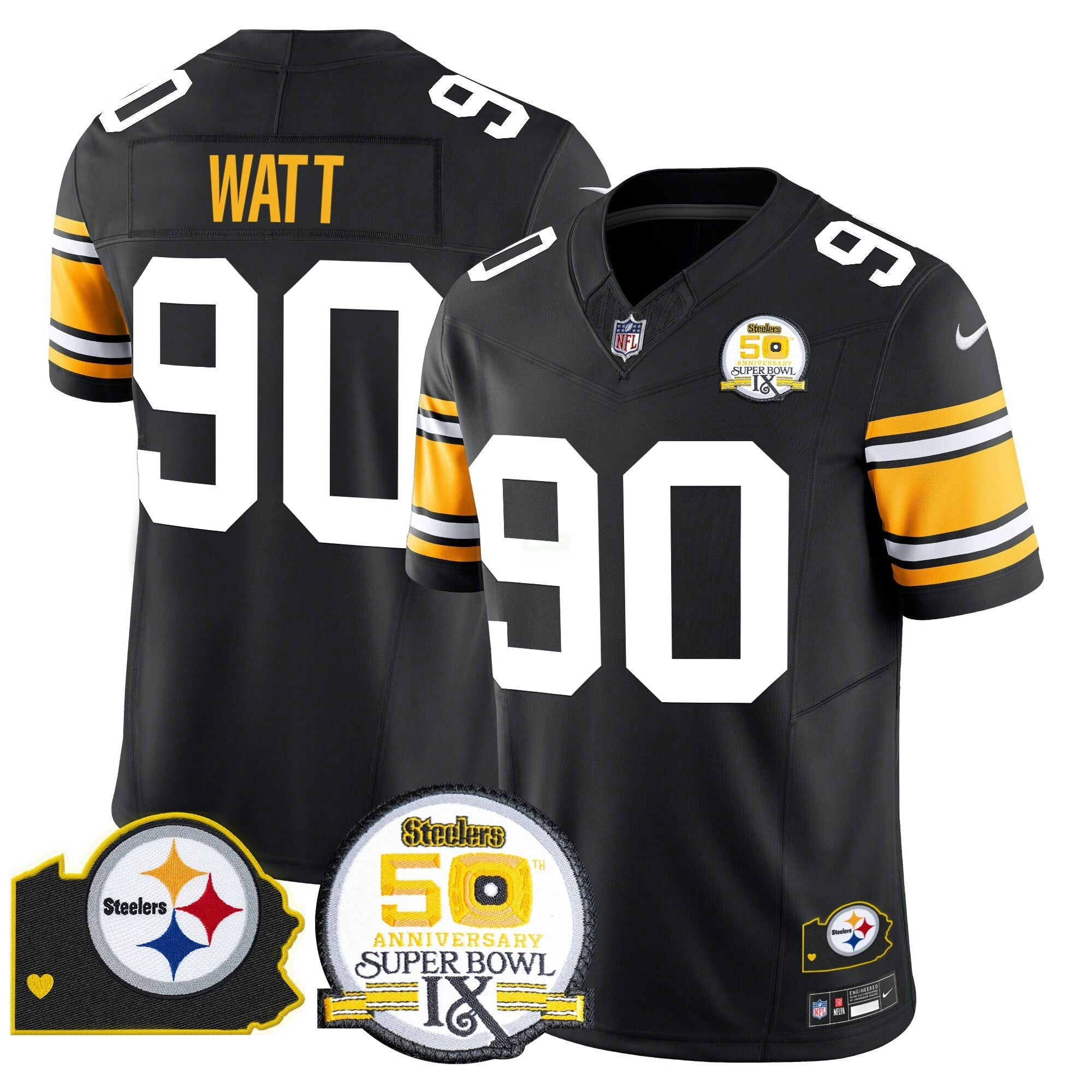 Camisa NFL Men’s 50th Anniversary Of Super Bowl IX & Map Patch Vapor Limited Jersey