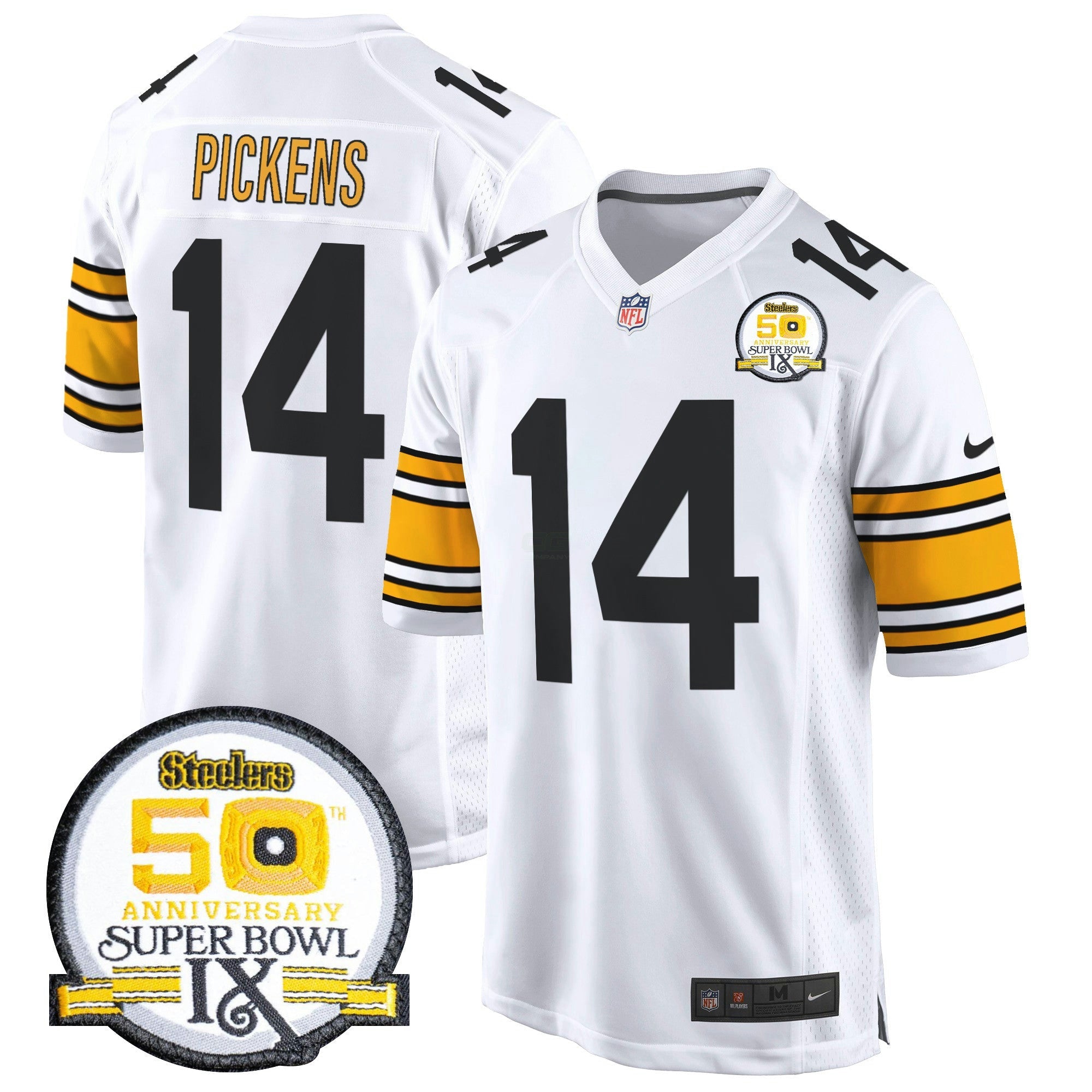 Camisa NFL Men’s 50th Anniversary Of Super Bowl IX Patch Game Jersey