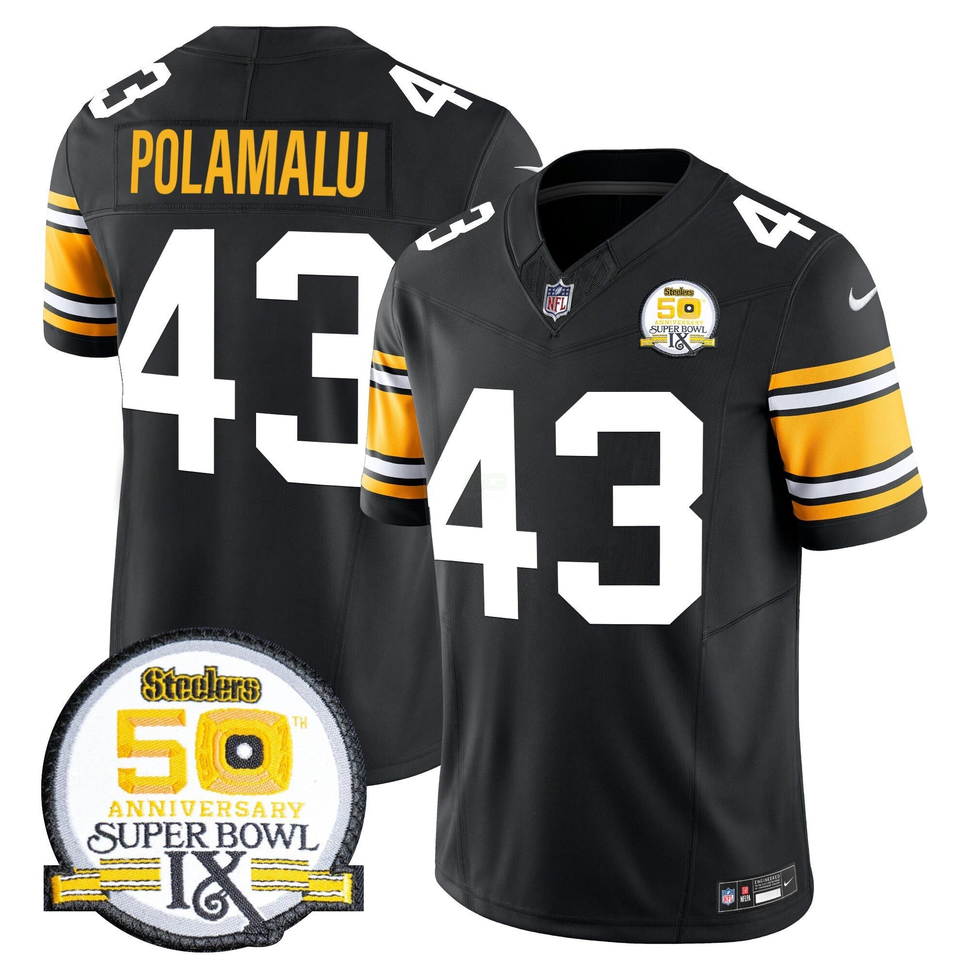 Camisa NFL Men’s 50th Anniversary Of Super Bowl IX Patch Vapor Limited Jersey