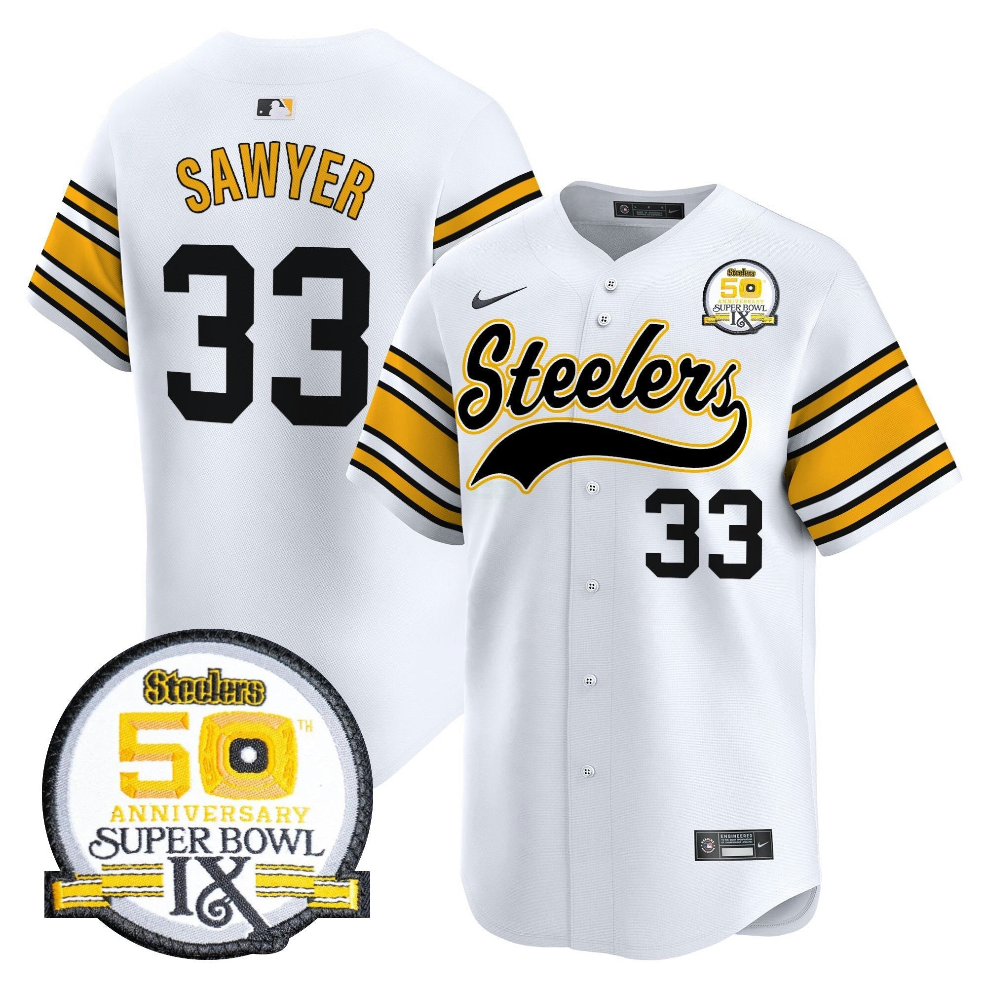 Camisa NFL Men’s 50th Anniversary Of Super Bowl IX Patch Vapor Premier Jersey