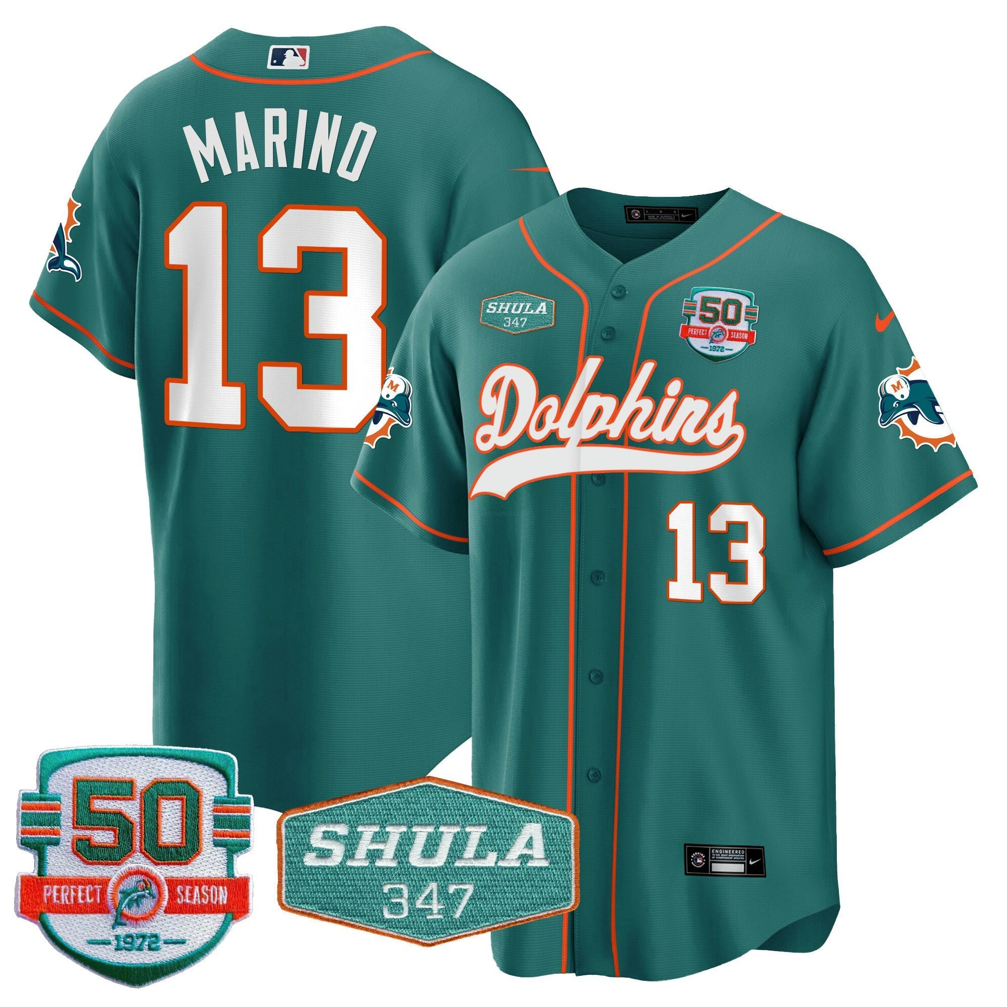 Camisa NFL Men’s 50th & Don Shula 347 Memorial Patch Jersey