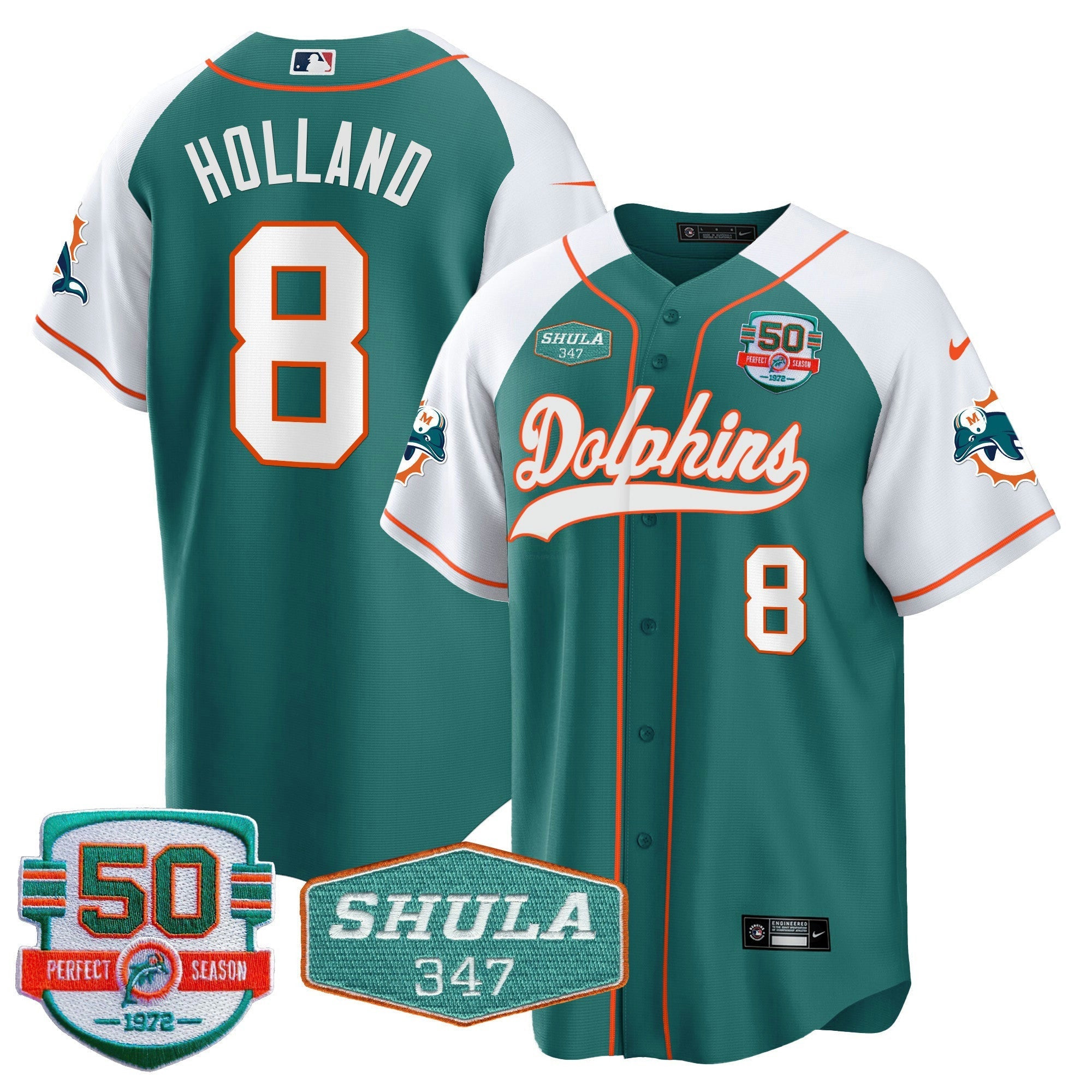Camisa NFL Men’s 50th & Don Shula 347 Memorial Patch Jersey