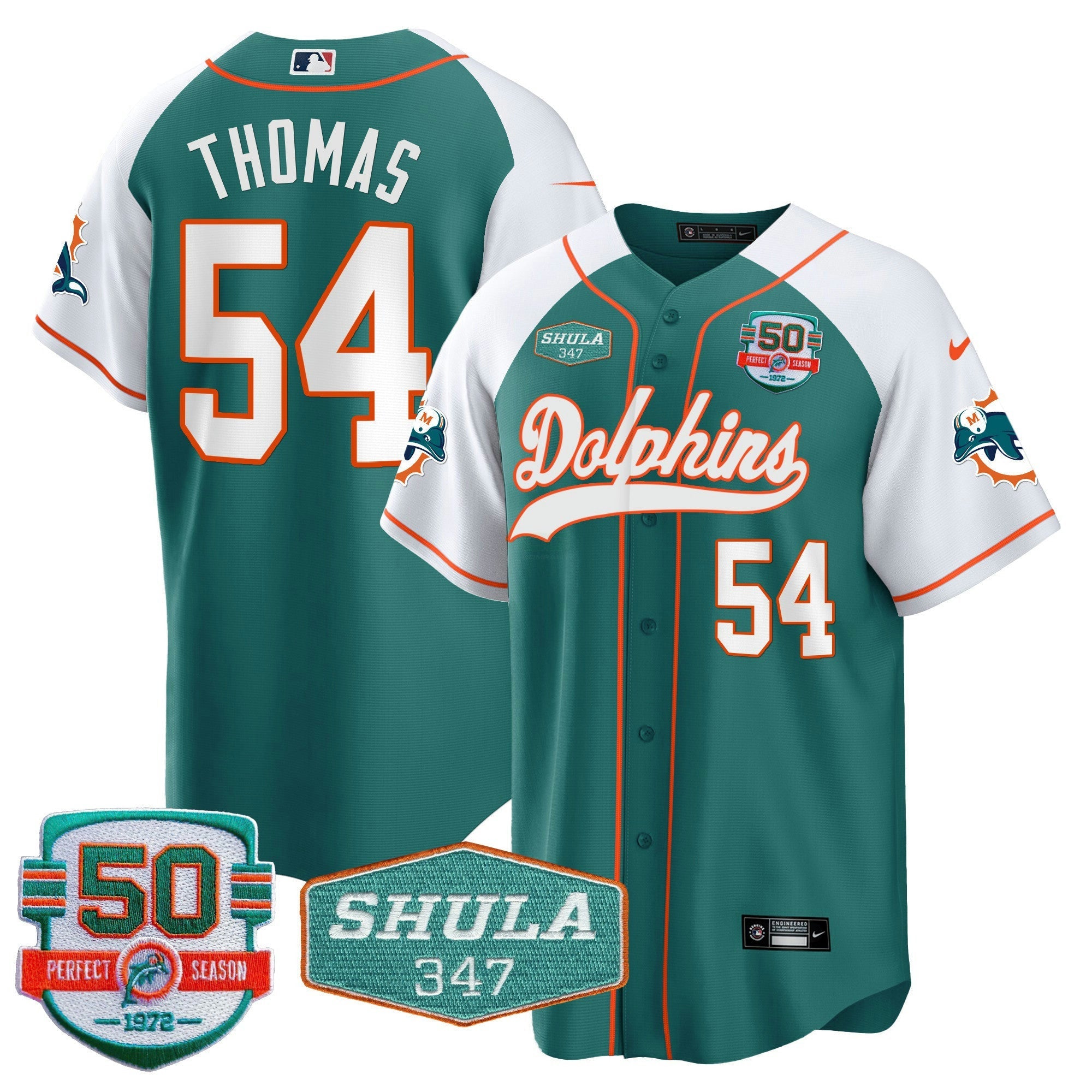Camisa NFL Men’s 50th & Don Shula 347 Memorial Patch Jersey