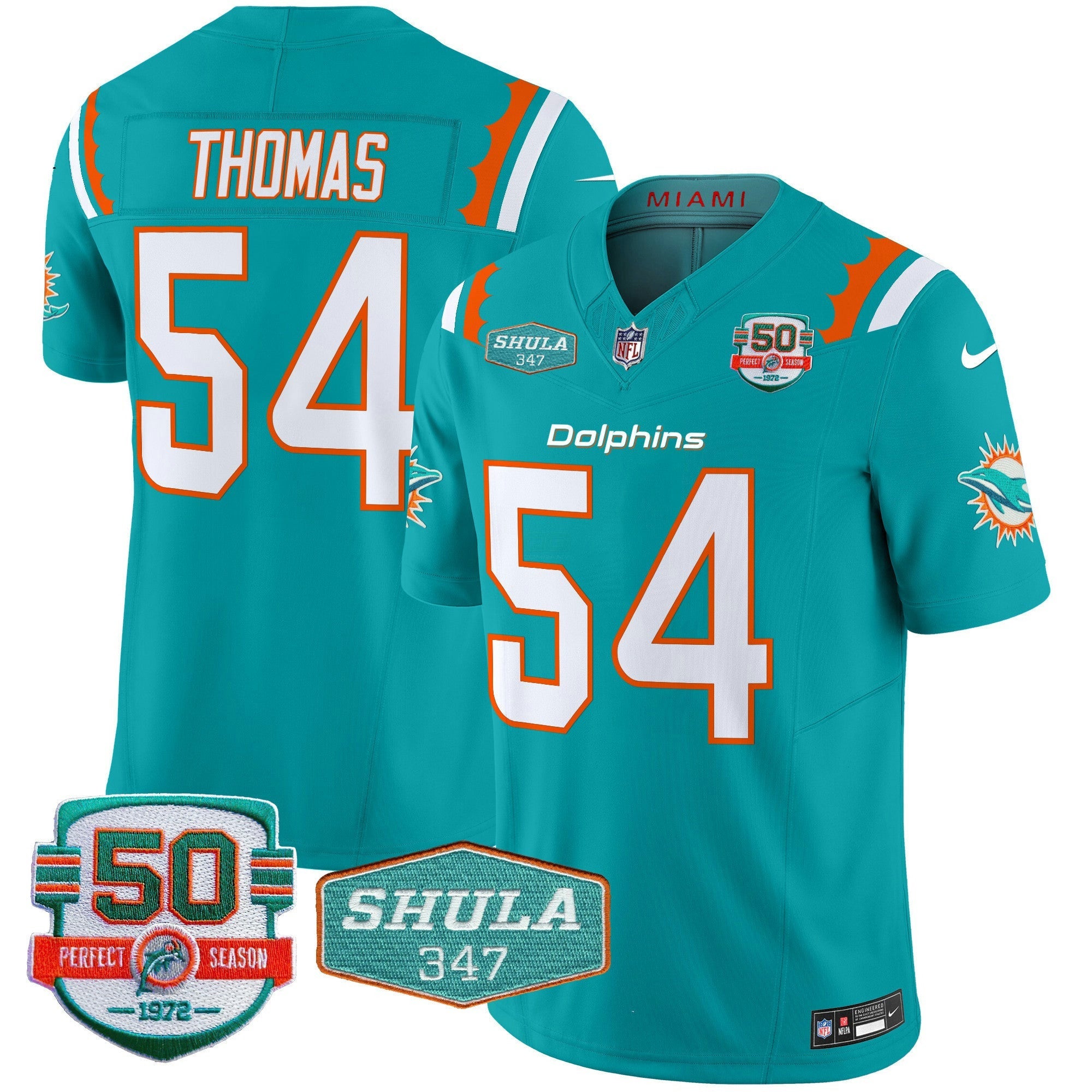 Camisa NFL Men’s 50th & Don Shula 347 Memorial Patch Vapor Limited Jersey