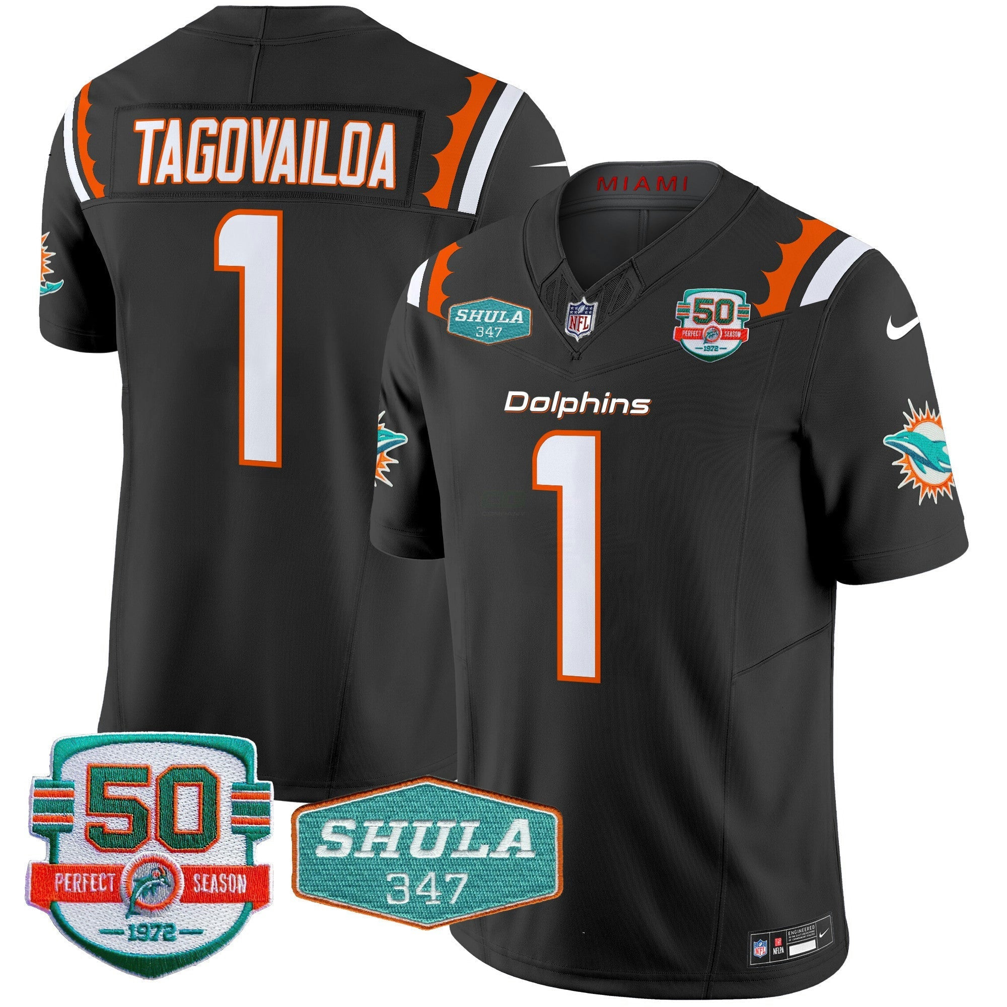 Camisa NFL Men’s 50th & Don Shula 347 Memorial Patch Vapor Limited Jersey