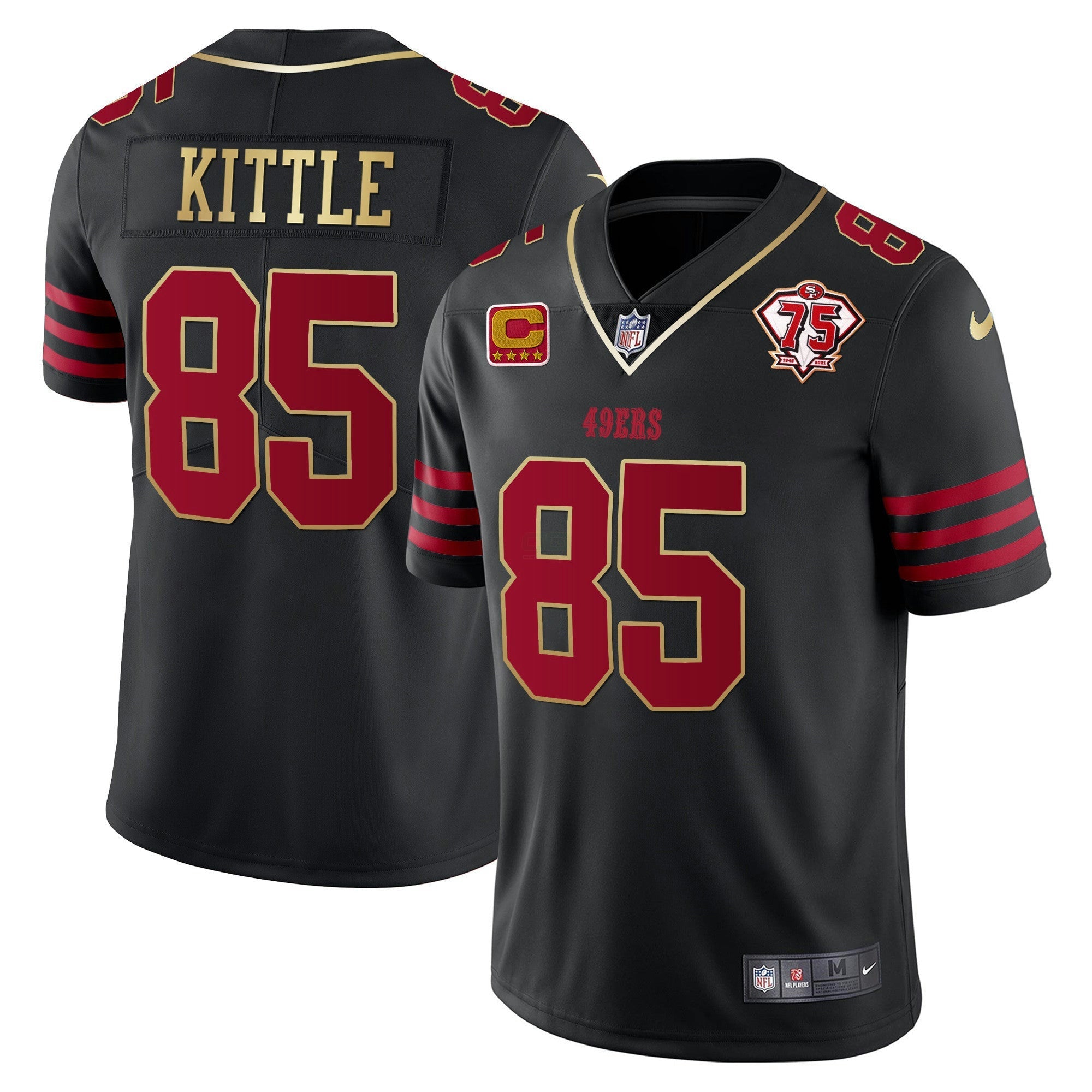 Camisa NFL Men’s 75th Anniversary Patch Vapor Dourada Trim Jersey