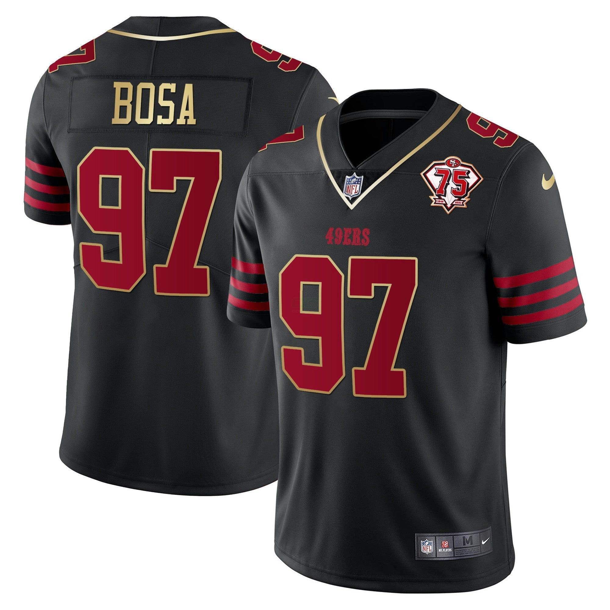Camisa NFL Men’s 75th Anniversary Patch Vapor Dourada Trim Jersey
