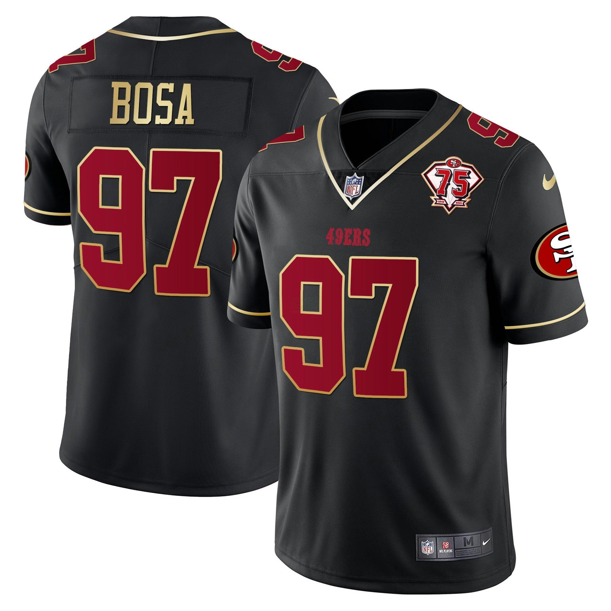 Camisa NFL Men’s 75th Anniversary Patch Vapor Dourada Trim Jersey V2