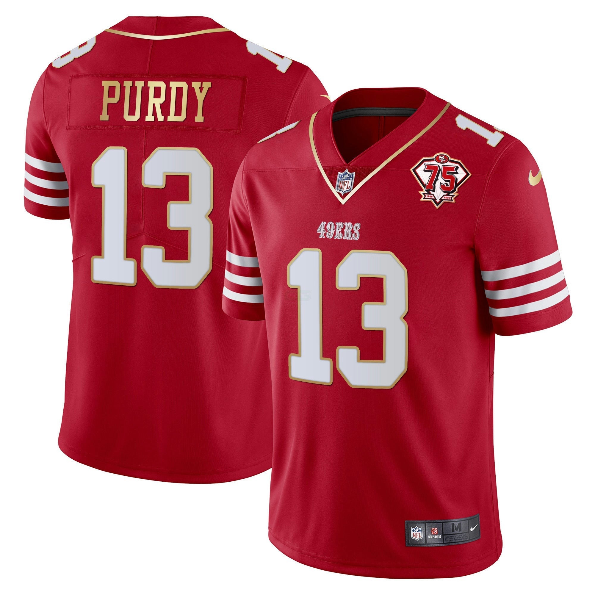 Camisa NFL Men’s 75th Anniversary Patch Vapor Dourada Trim Jersey
