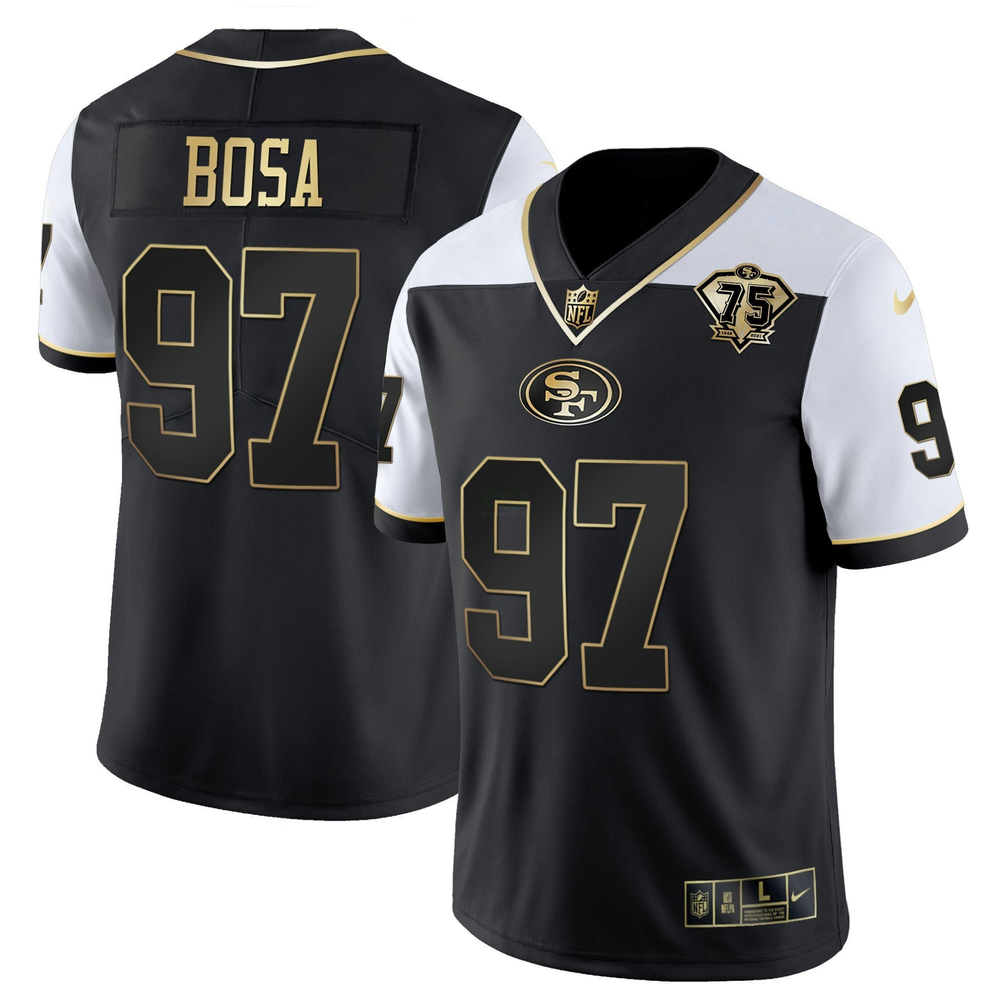 Camisa NFL Men’s 75th Anniversary Patch Vapor RFLCTV Dourada
