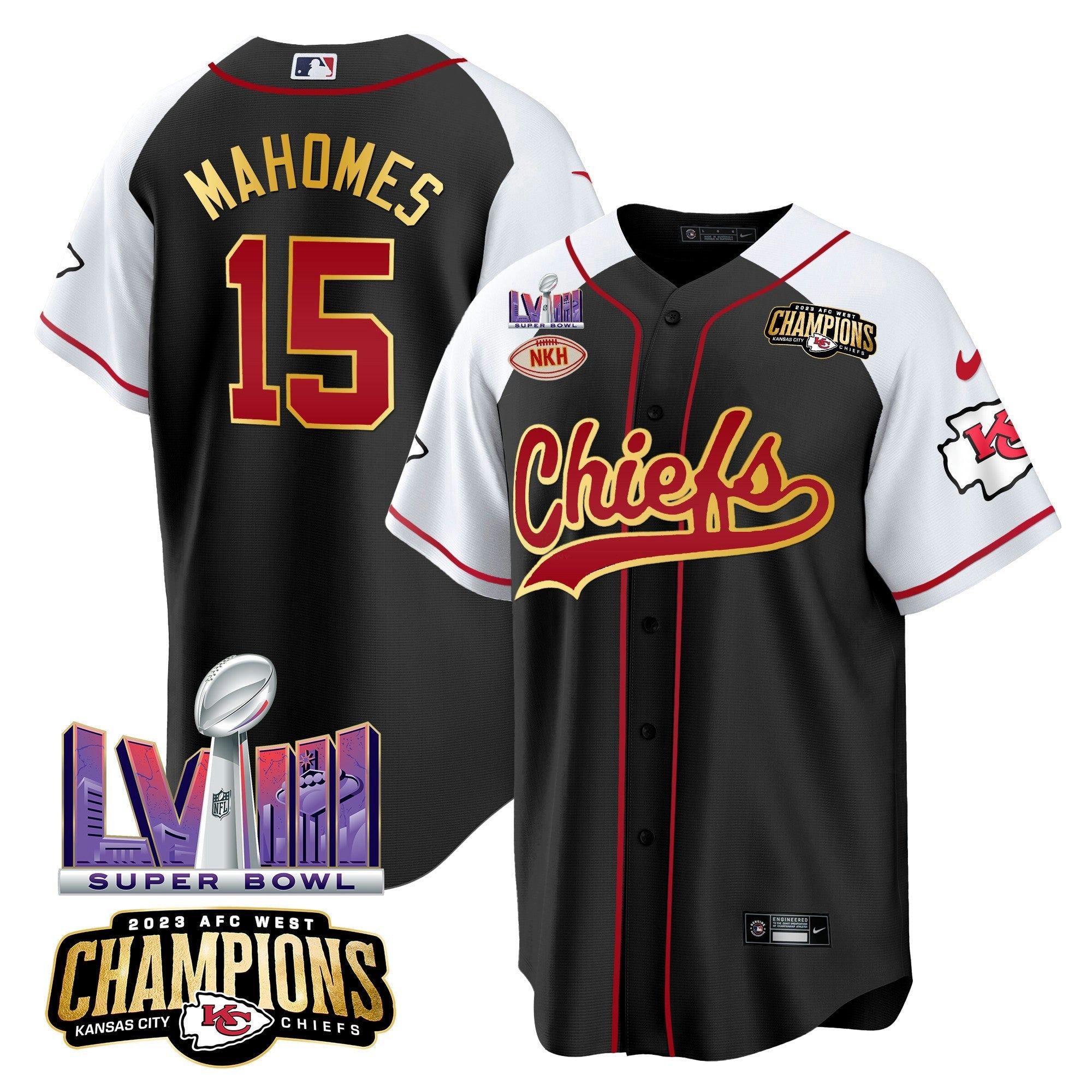 Camisa NFL Men’s AFC West Champions & Super Bowl LVIII Patch Jersey