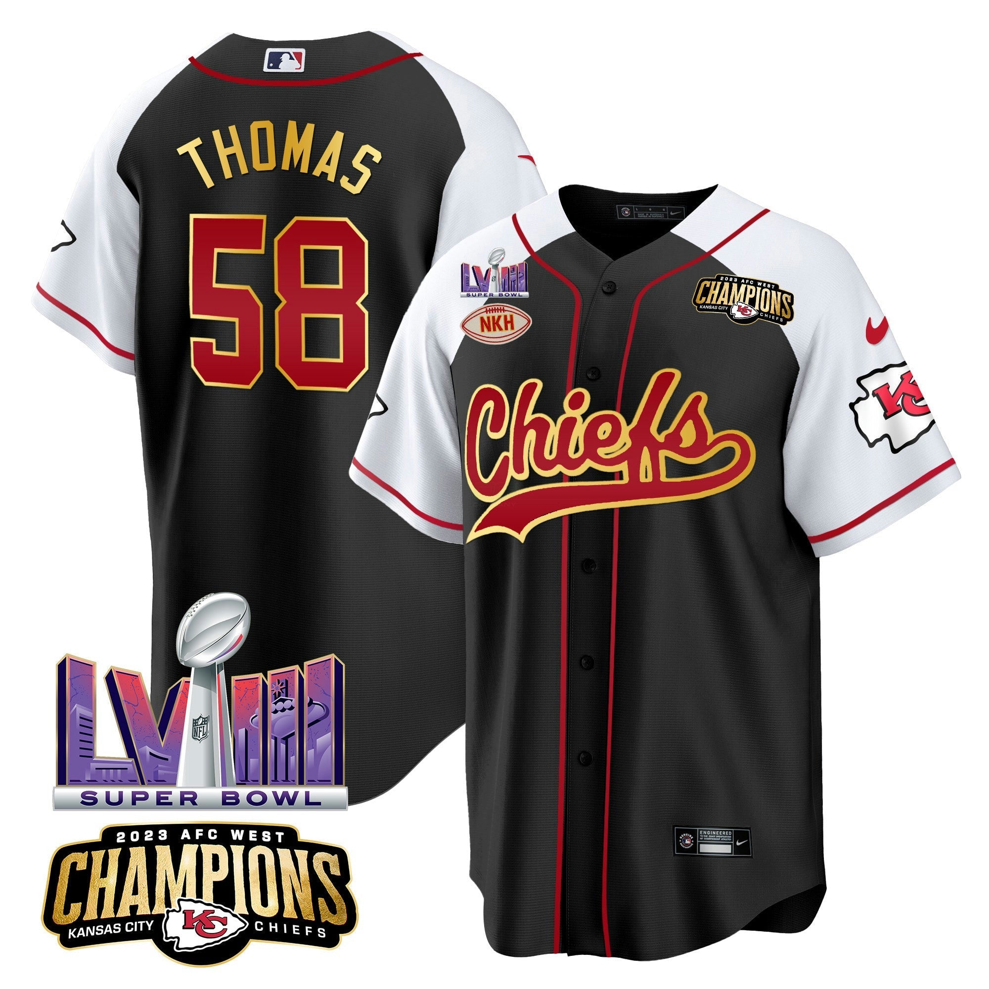 Camisa NFL Men’s AFC West Champions & Super Bowl LVIII Patch Jersey