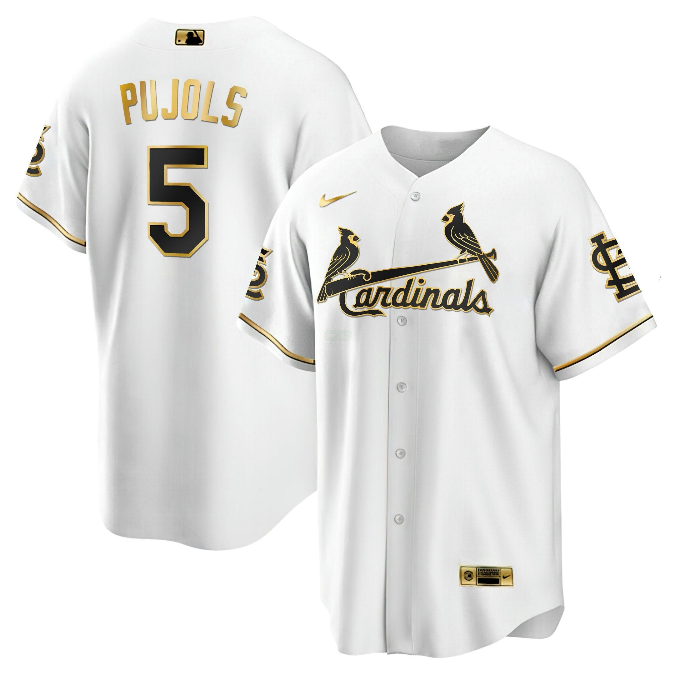 Camisa NFL Men’s Albert Pujols Arizona Branca Dourada & Preta Dourada Jersey