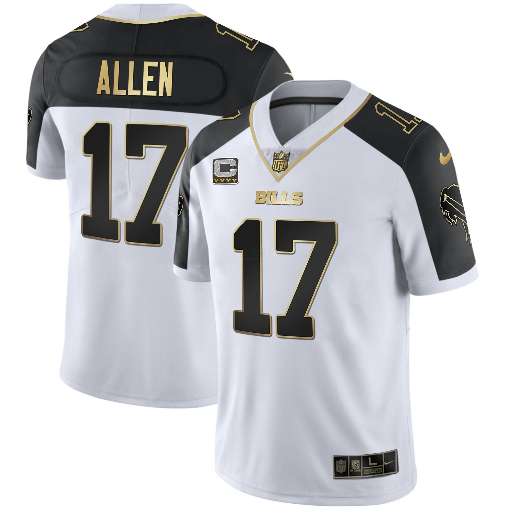 Camisa NFL Men’s Alternativa Vapor Preta Dourada & Preta Invertida Limited