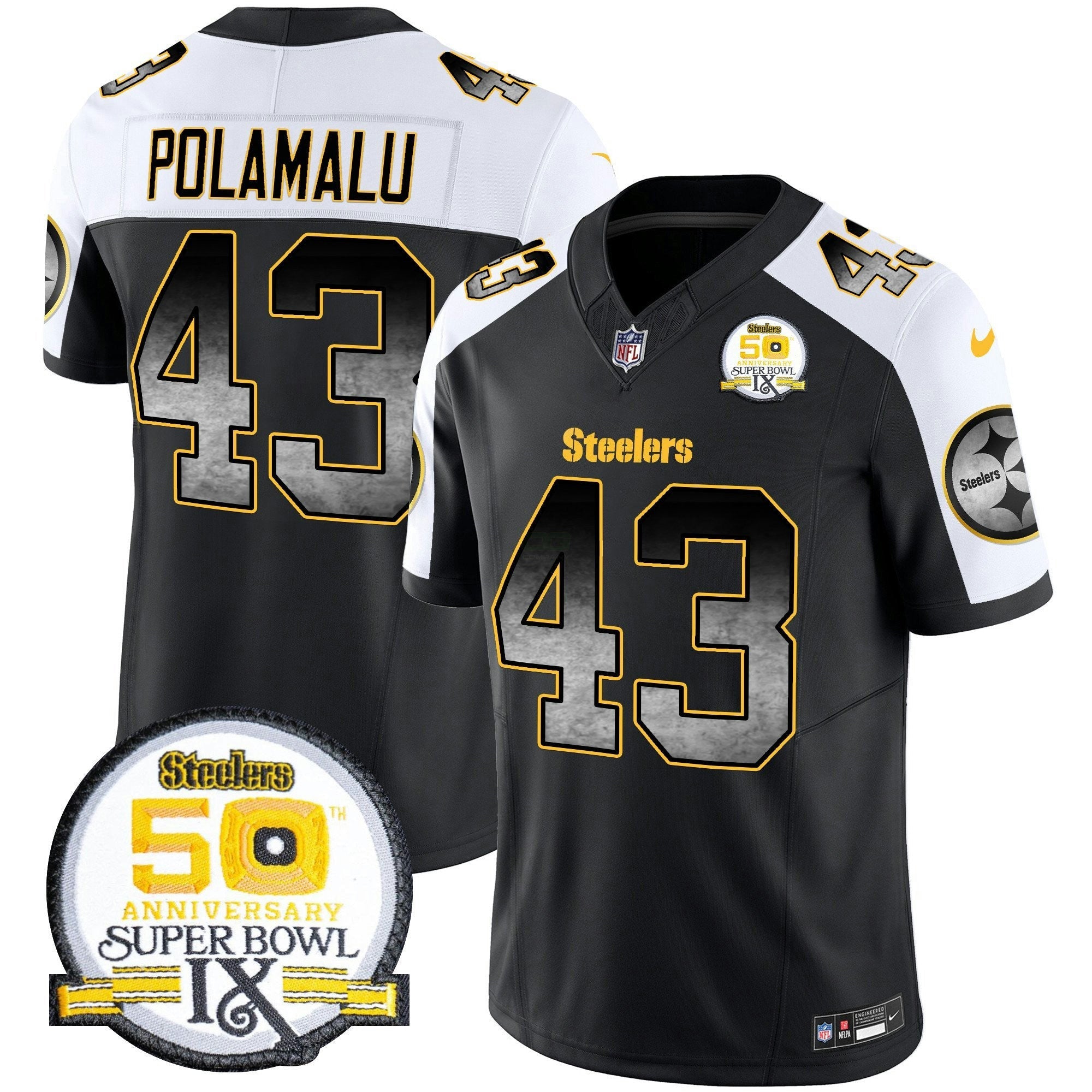Camisa NFL Men’s Arch Smoke 50th Anniversary Of Super Bowl IX Patch Vapor Limited Jersey
