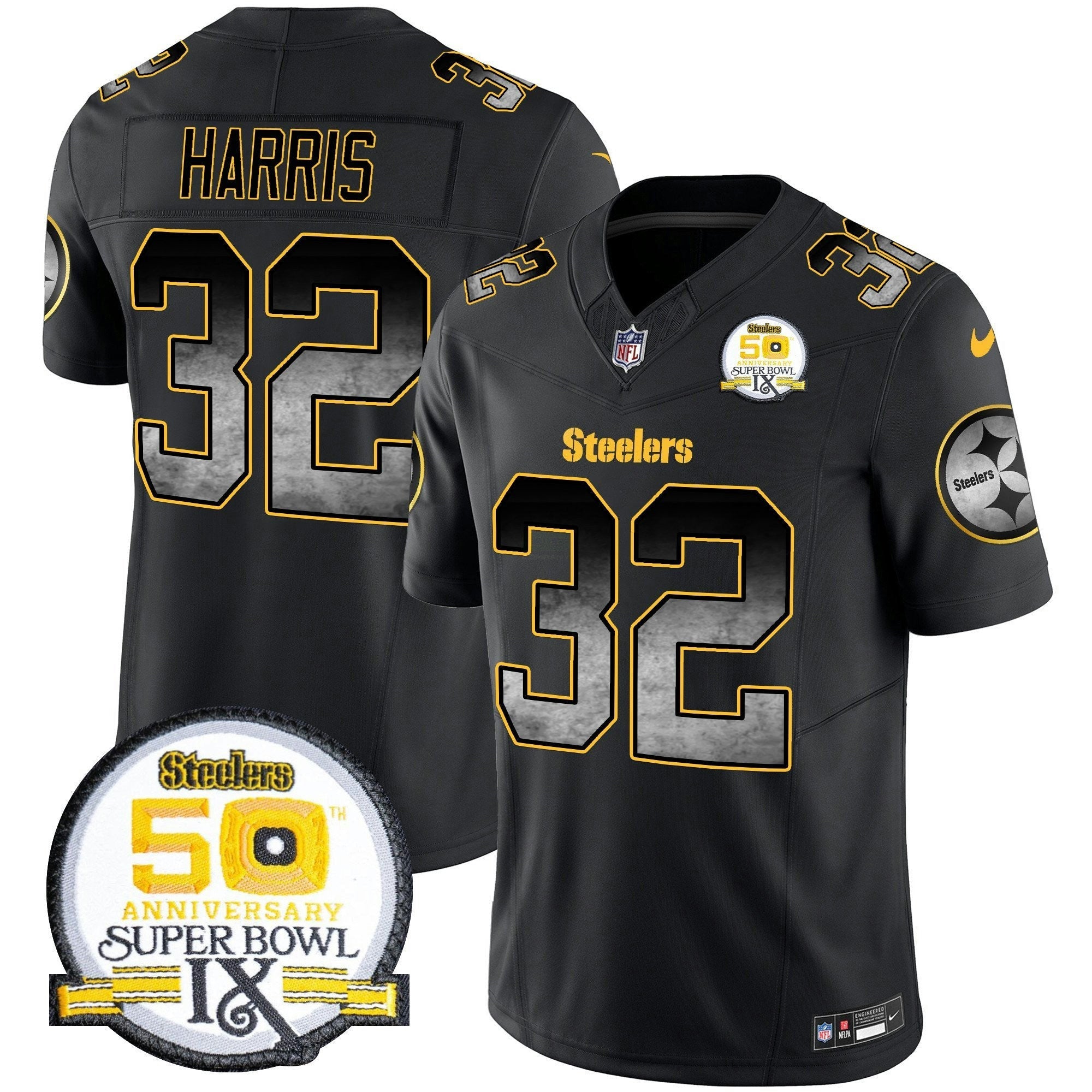 Camisa NFL Men’s Arch Smoke 50th Anniversary Of Super Bowl IX Patch Vapor Limited Jersey