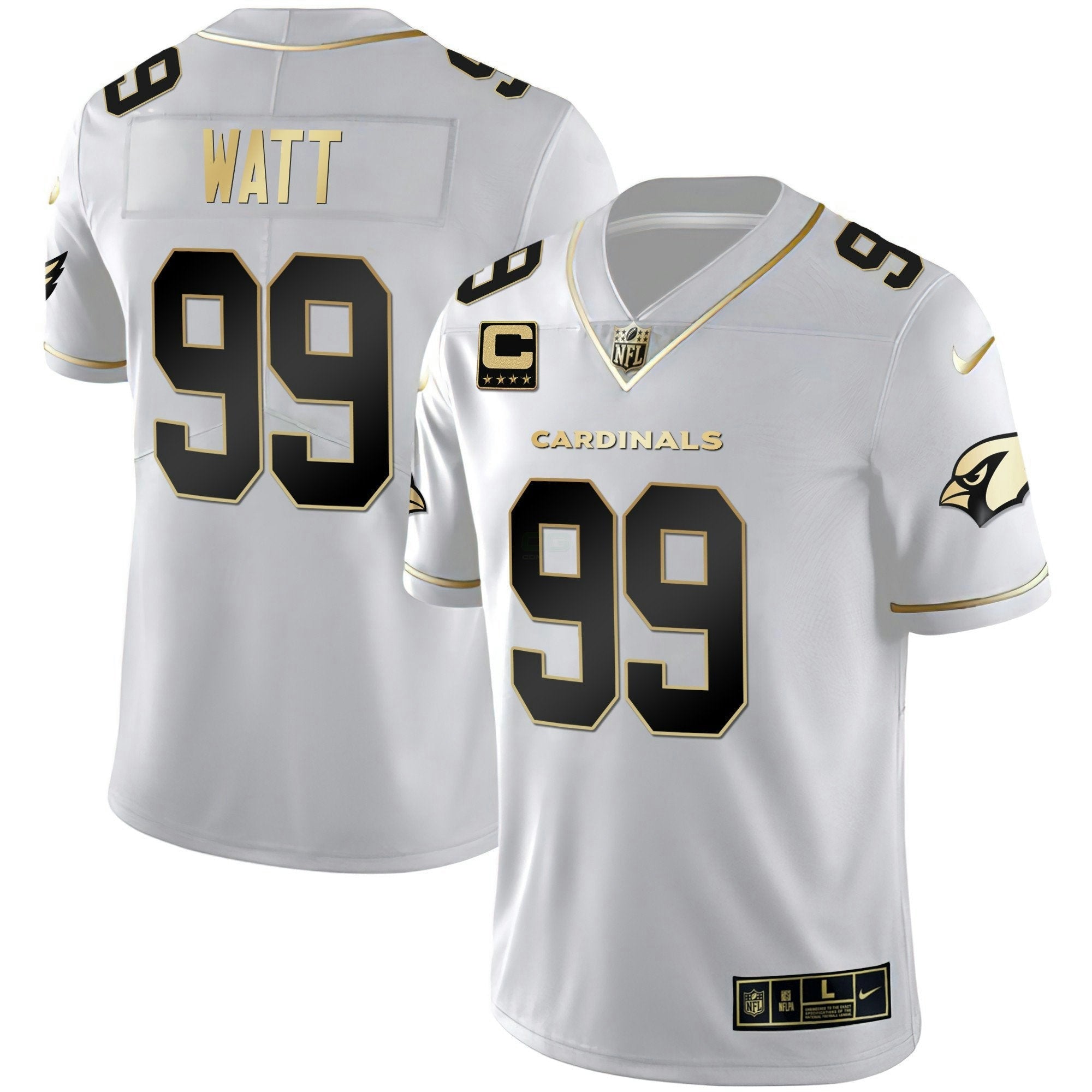 Camisa NFL Men’s Arizona Preta Dourada & Branca Dourada Vapor Limited Jersey