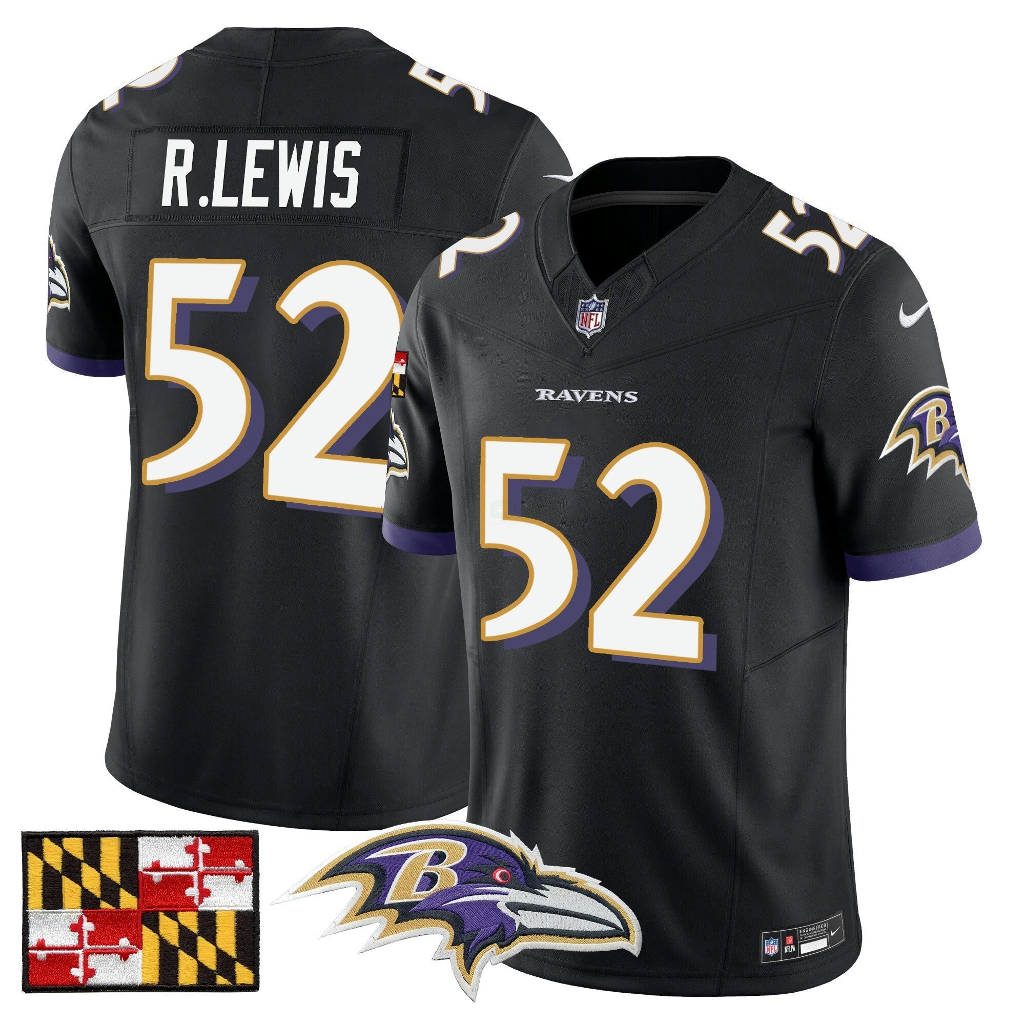 Camisa NFL Men’s Baltimore 2024 Maryland Flag Vapor Limited Jersey