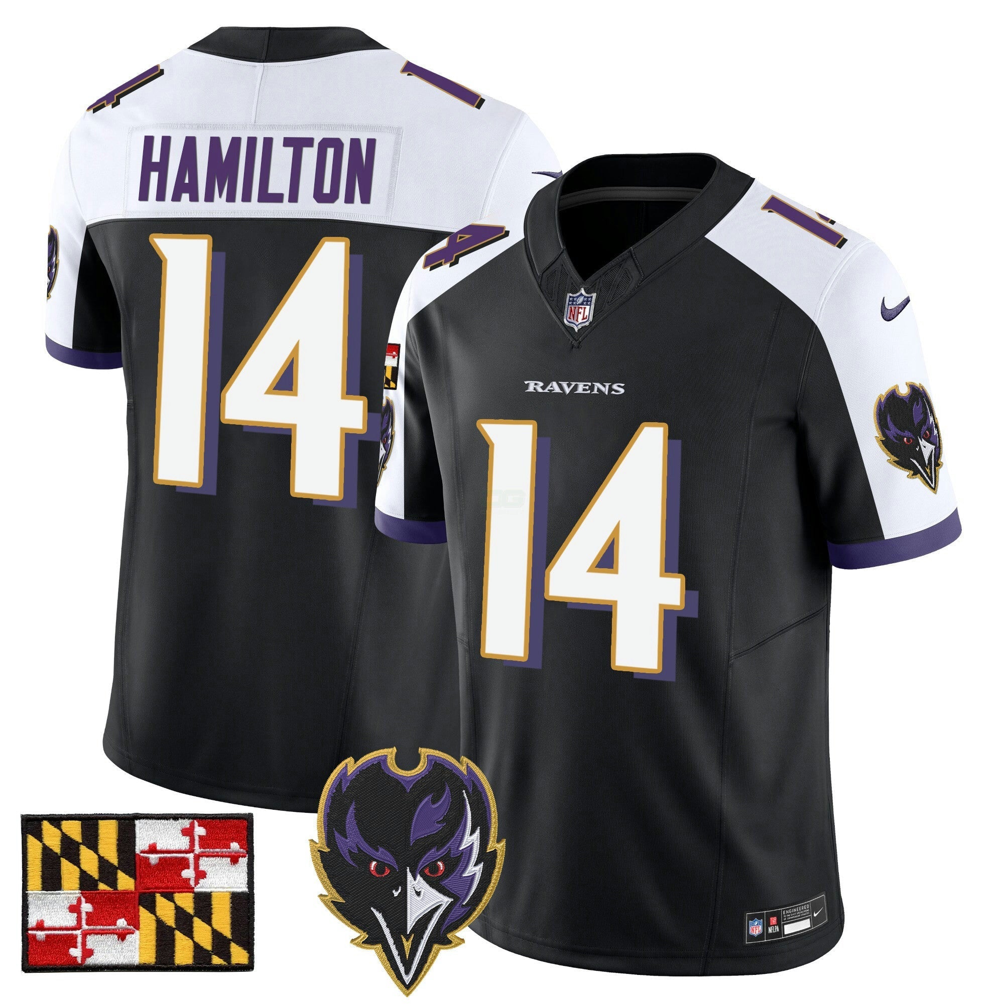 Camisa NFL Men’s Baltimore 2024 Maryland Flag Vapor Limited Jersey V2