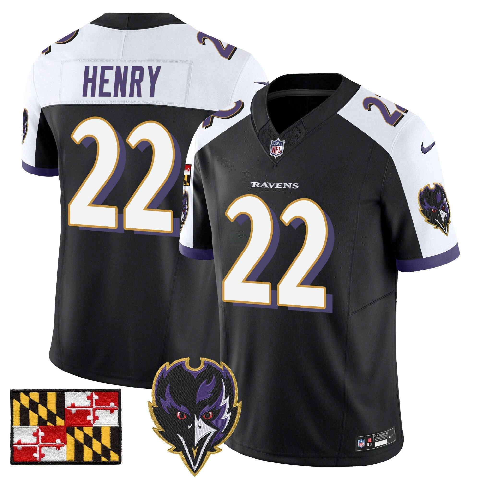 Camisa NFL Men’s Baltimore 2024 Maryland Flag Vapor Limited Jersey V2