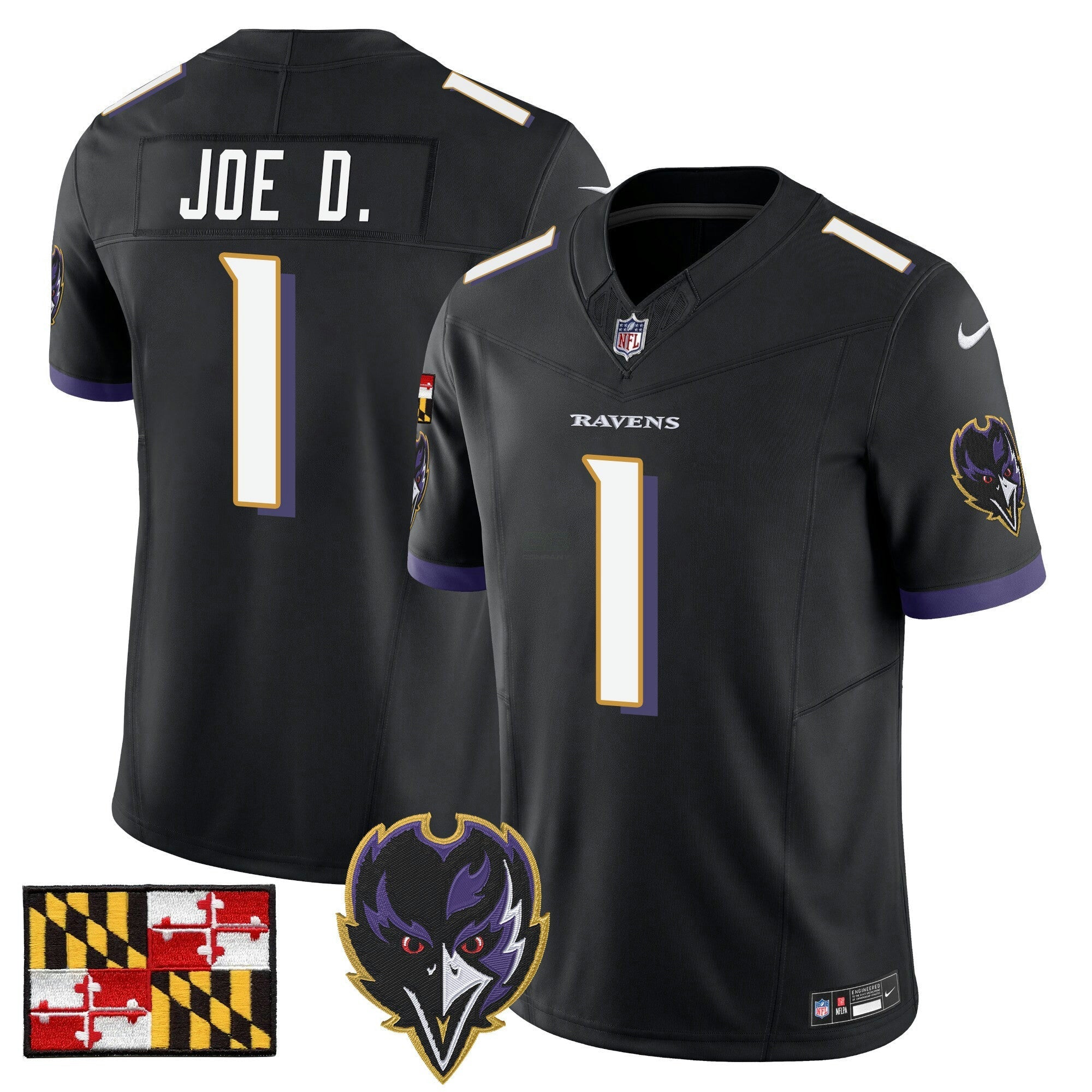 Camisa NFL Men’s Baltimore 2024 Maryland Flag Vapor Limited Jersey V2