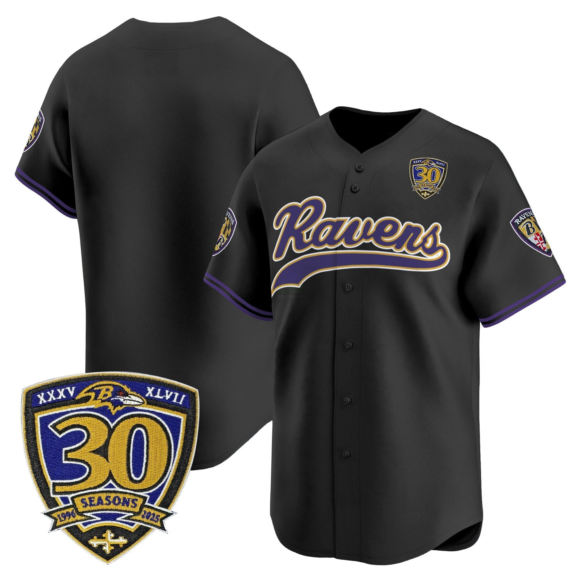 Camisa NFL Men’s Baltimore 2025 Vapor Jersey – 30th Anniversary Patch