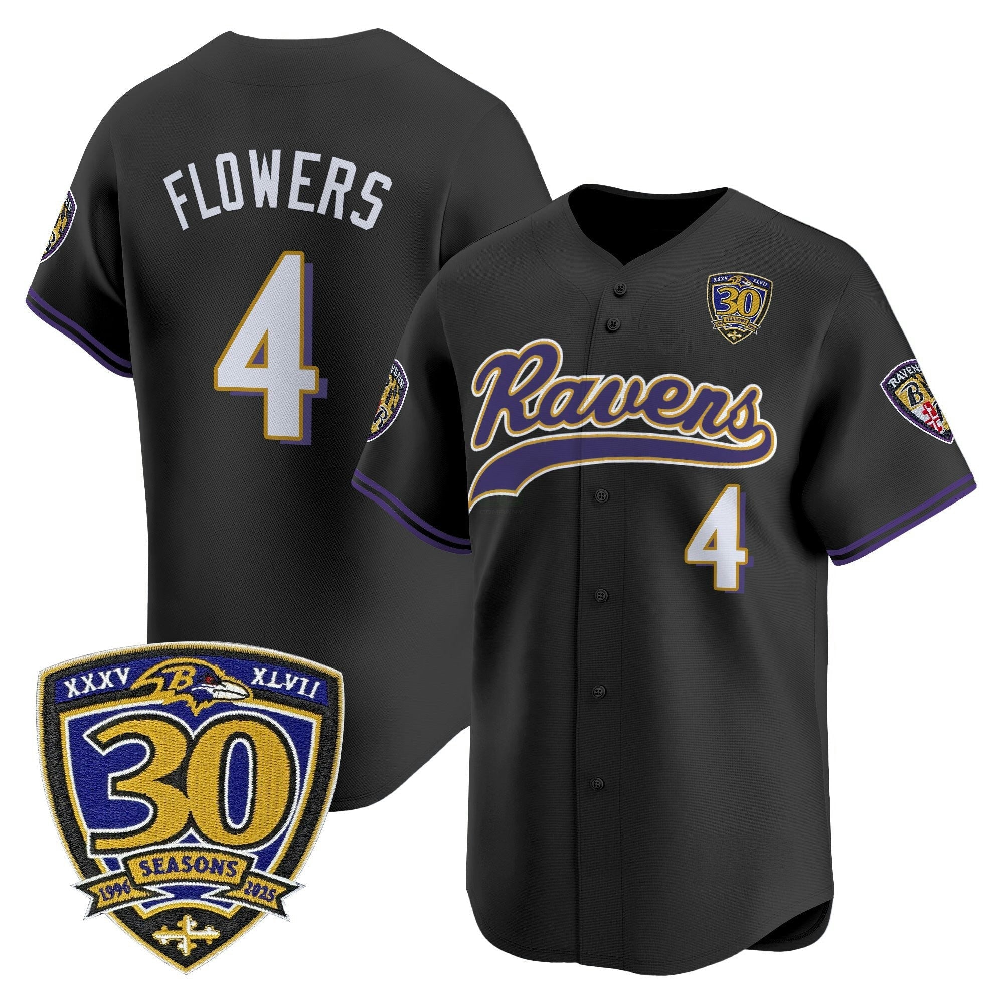 Camisa NFL Men’s Baltimore 2025 Vapor Jersey – 30th Anniversary Patch