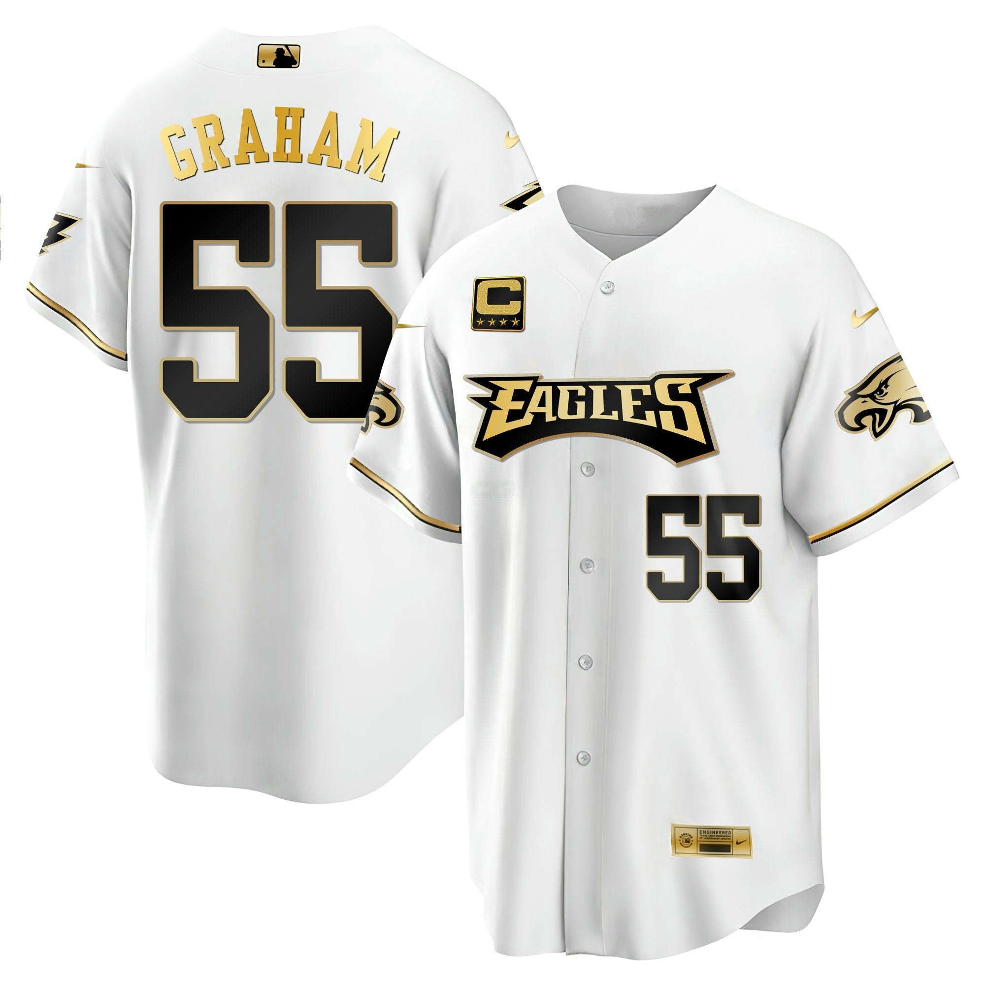 Camisa NFL Men’s Baseball Branca Dourada & Preta Dourada