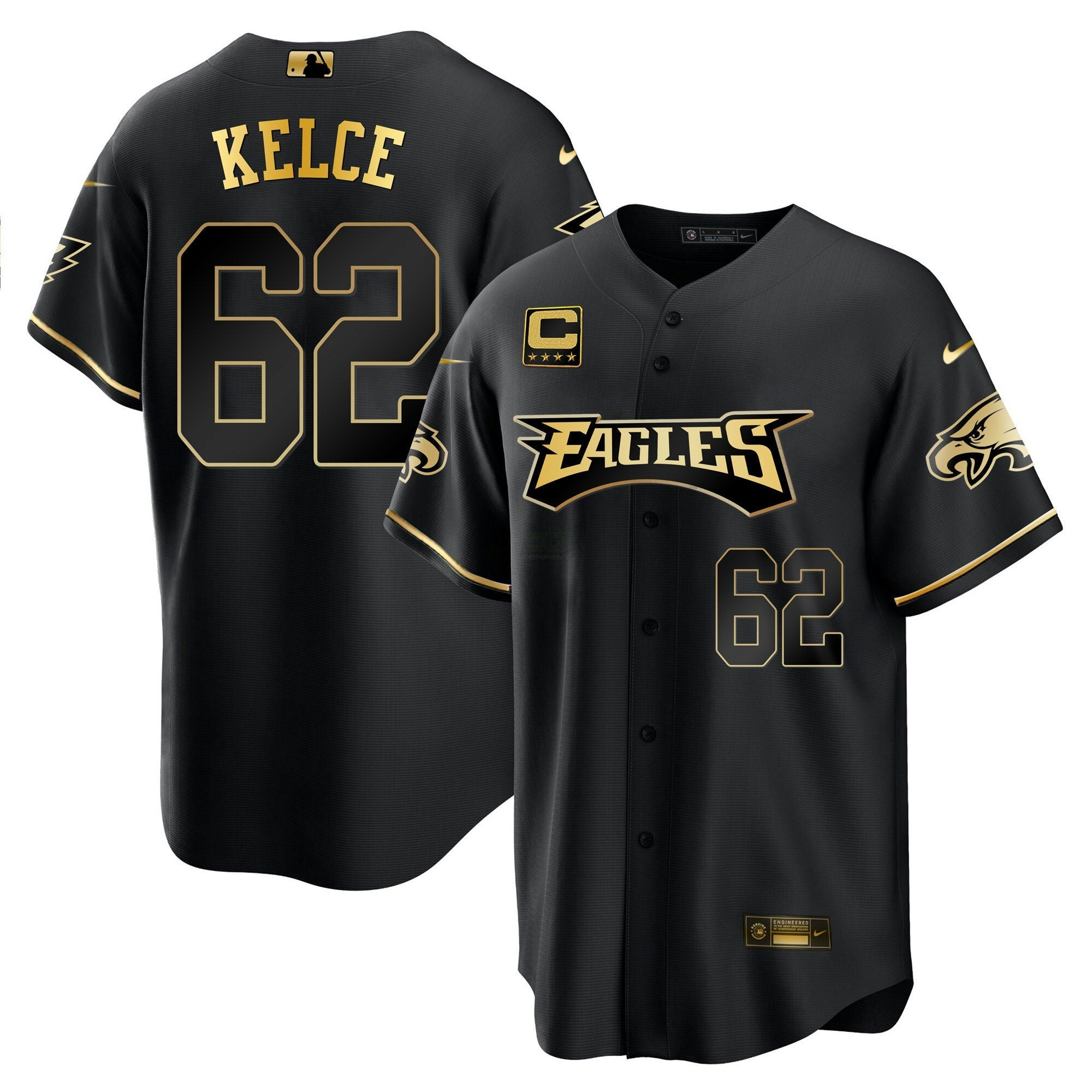 Camisa NFL Men’s Baseball Branca Dourada & Preta Dourada