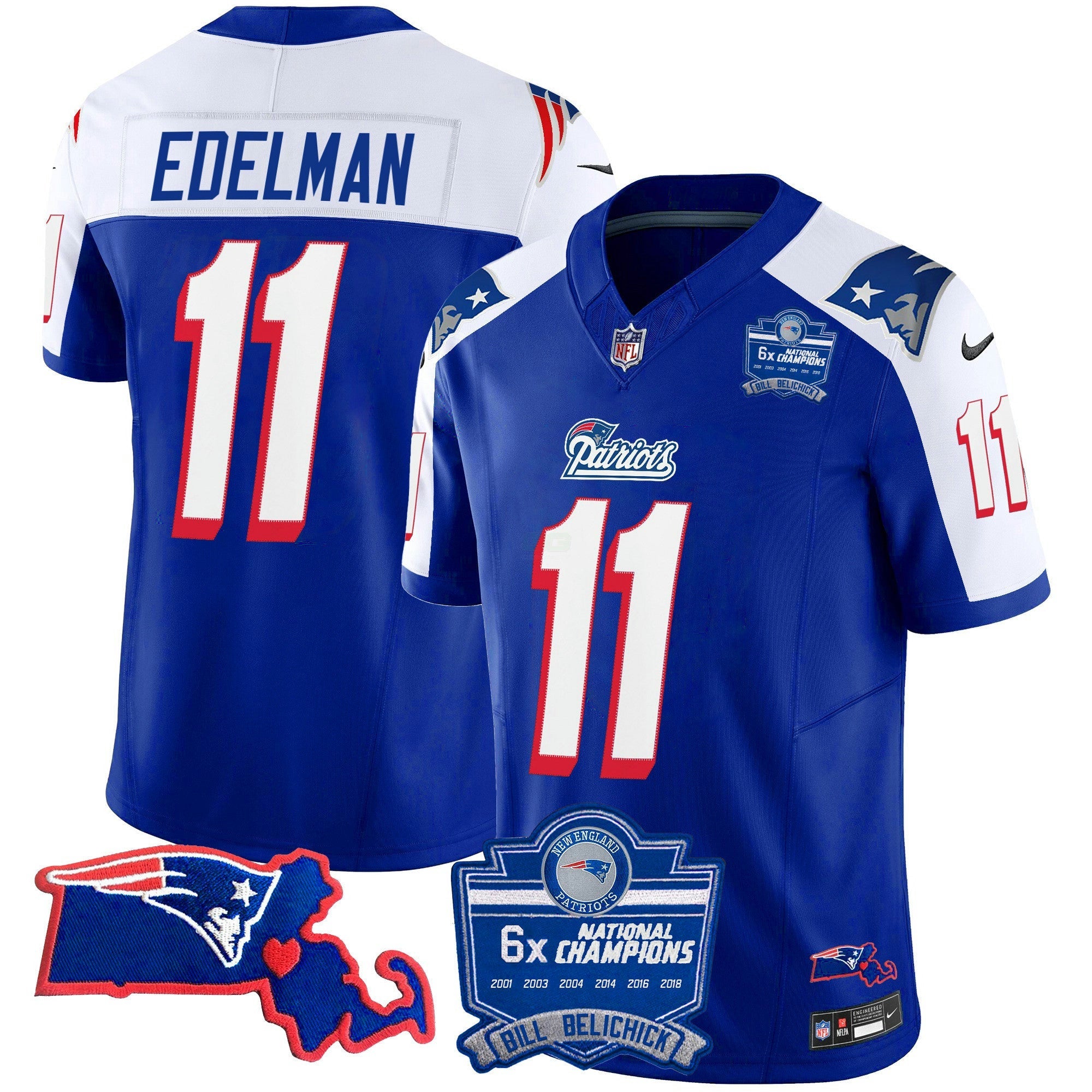 Camisa NFL Men’s Bill Belichick 6x Champions Patch Vapor Jersey