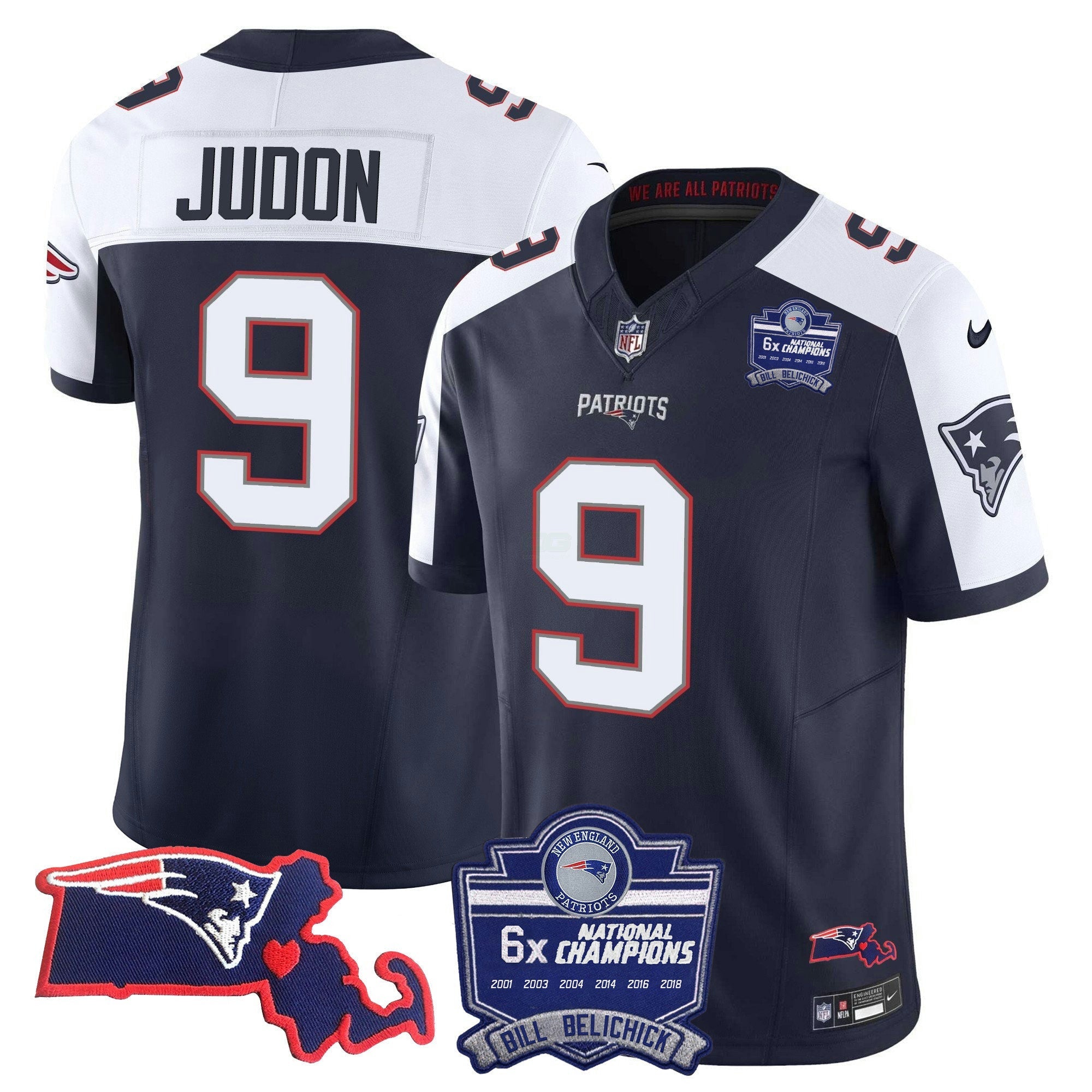 Camisa NFL Men’s Bill Belichick 6x Champions Patch Vapor Jersey