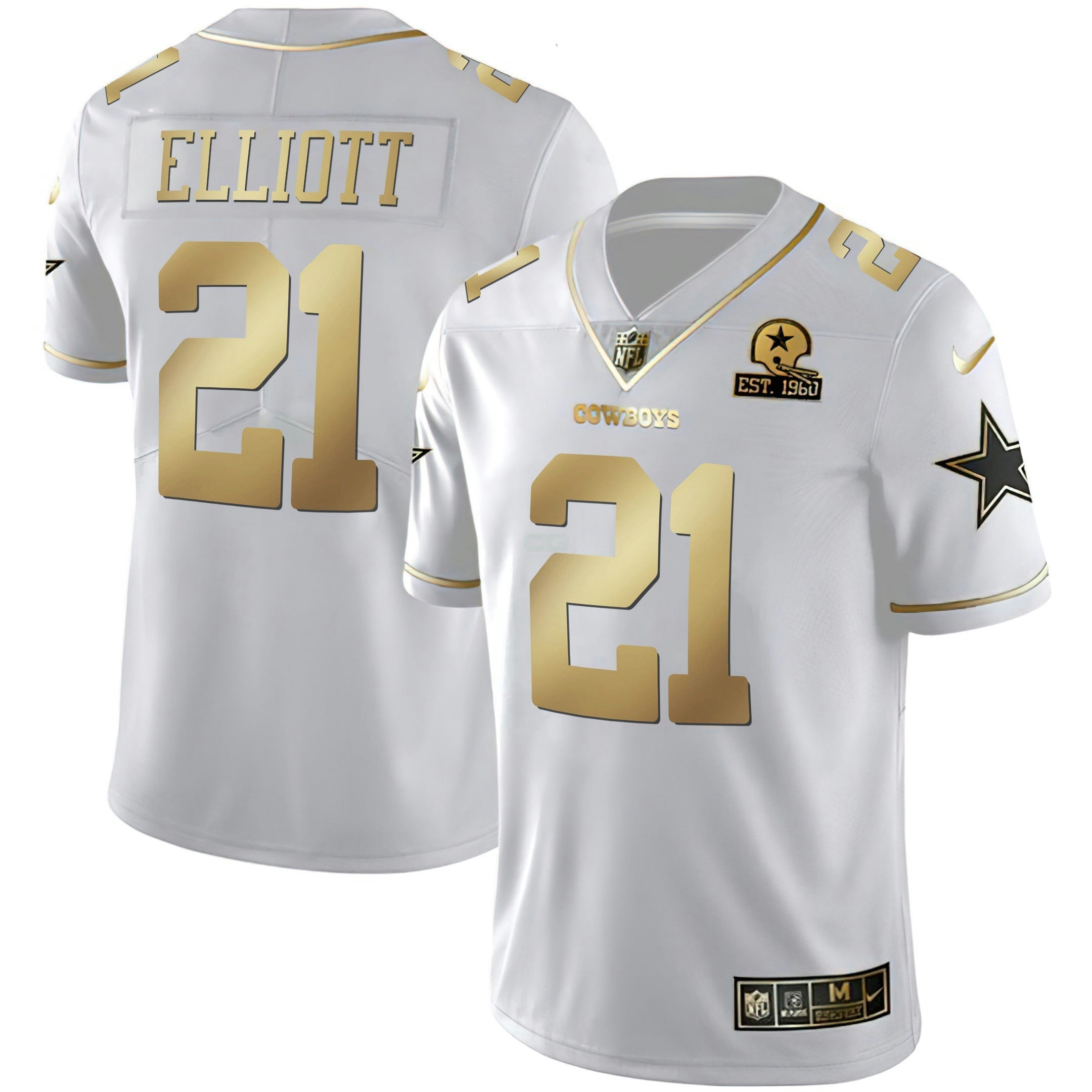 Camisa NFL Men’s Black & Branca Dourada Vapor Limited