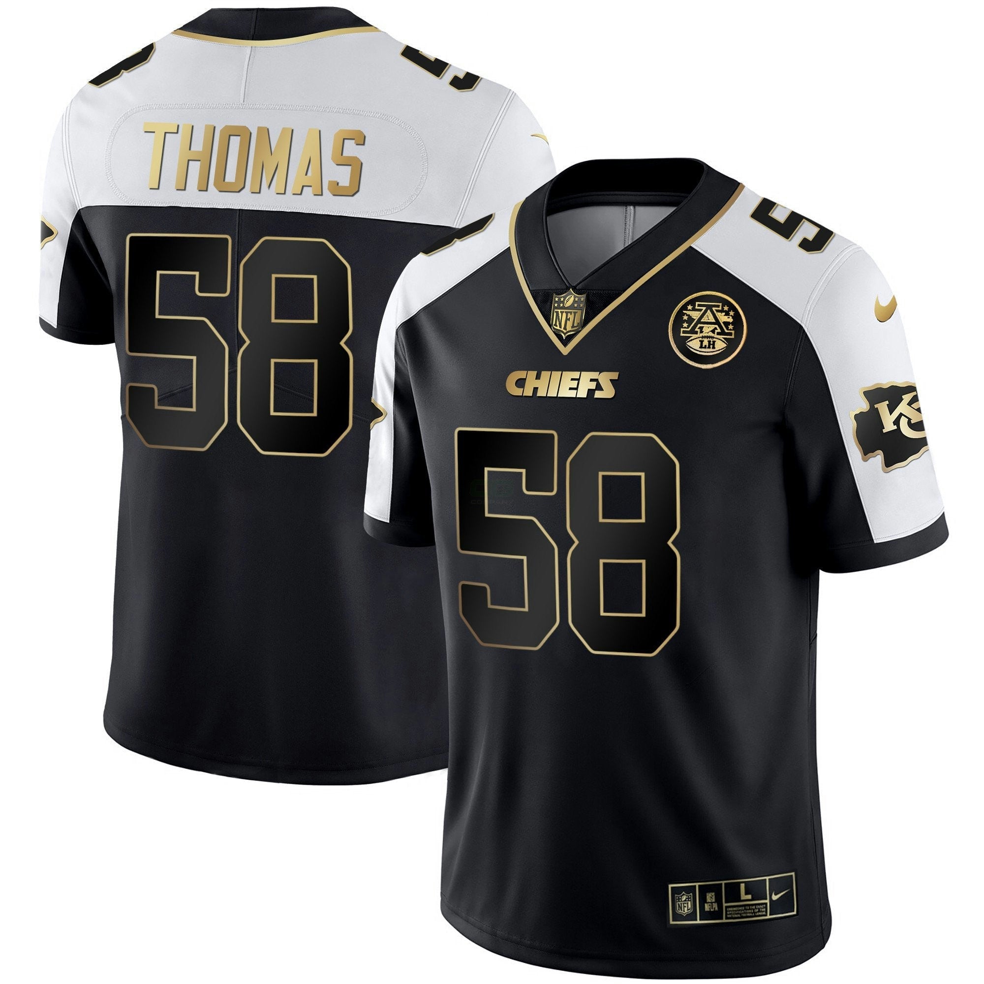 Camisa NFL Men’s Branca Dourada & Preta Dourada