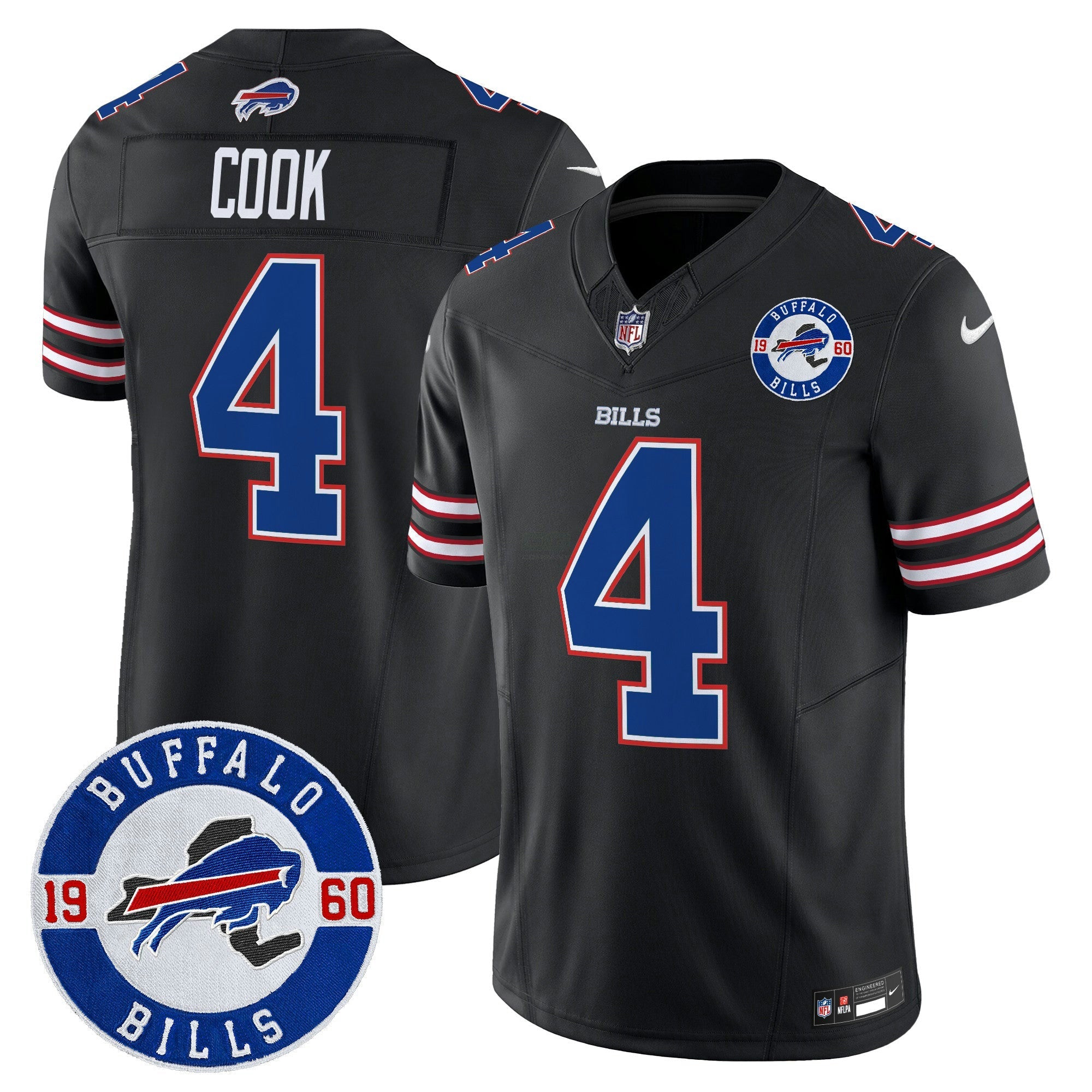 Camisa NFL Men’s Buffalo 2024 Vapor Limited Jersey – Est. 1960 Patch