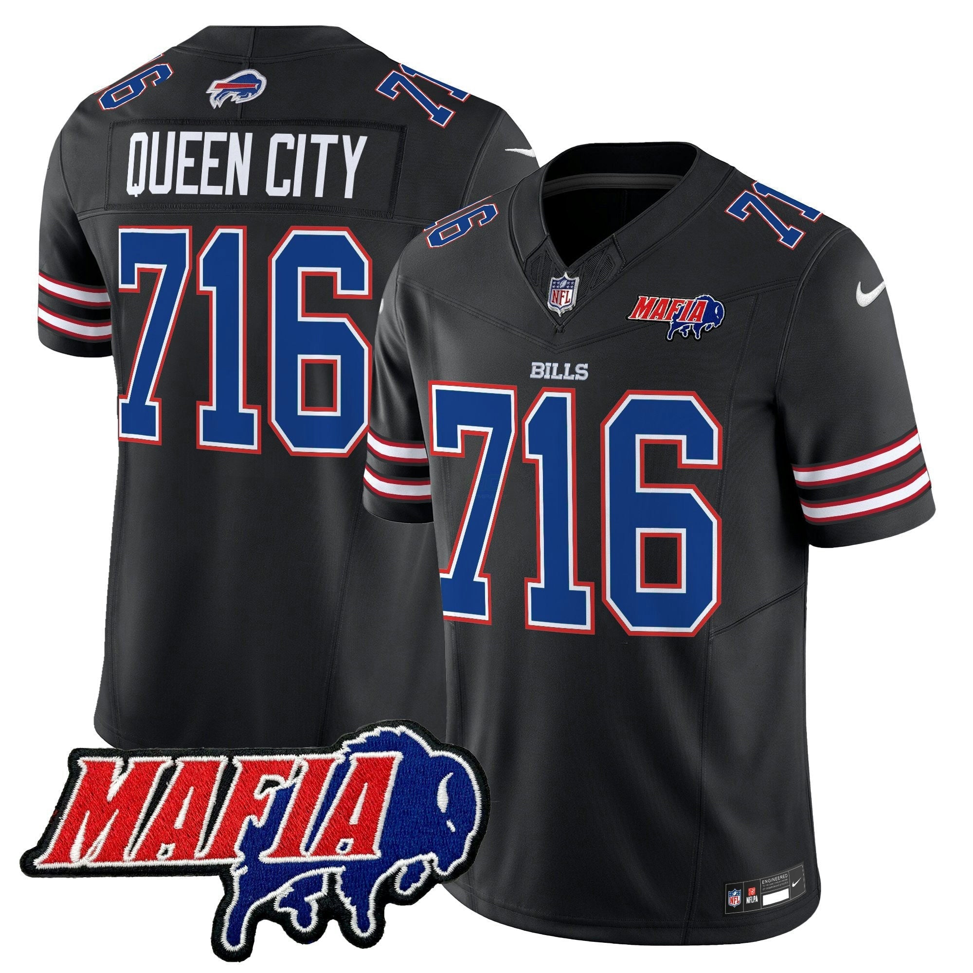 Camisa NFL Men’s Buffalo 2025 Mafia Patch Vapor Limited Jersey