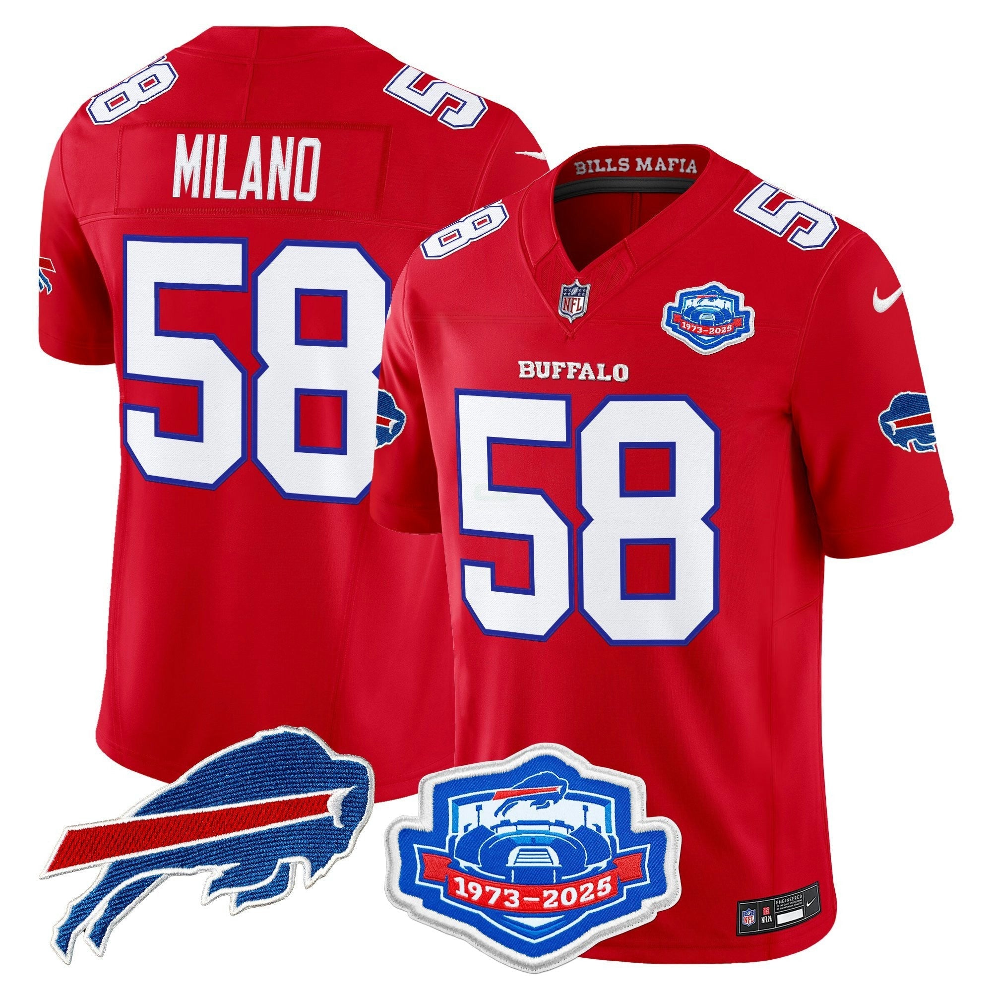 Camisa NFL Men’s Buffalo 2025 “Rivalries” Vapor Limited Jersey – Farewell Season Patch