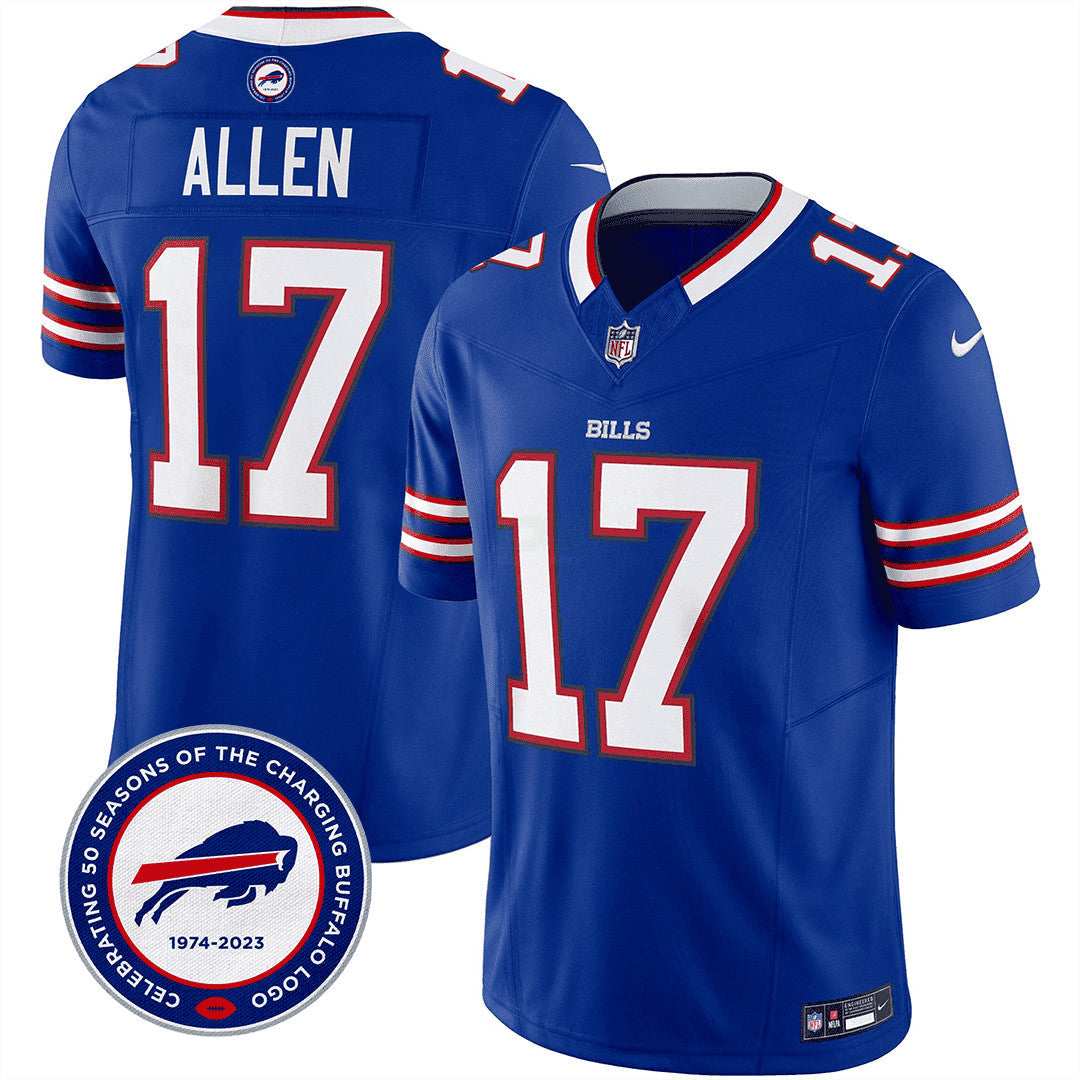 Camisa NFL Men’s Buffalo 50th Charging Logo Patch Vapor Limited Jersey