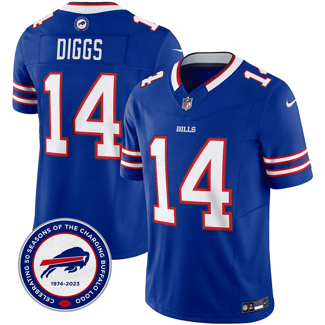 Camisa NFL Men’s Buffalo 50th Charging Logo Patch Vapor Limited Jersey