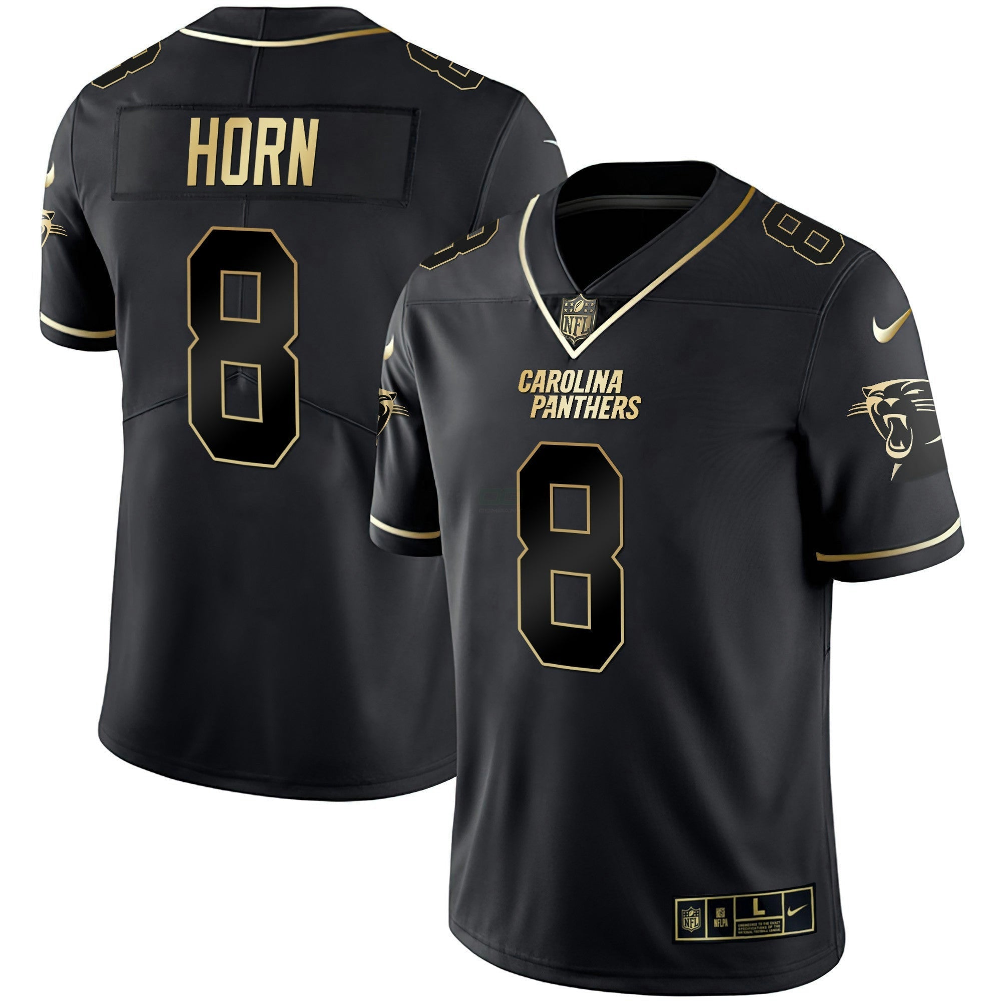 Camisa NFL Men’s Carolina Preta Dourada & Branca Dourada Vapor Limited Jersey