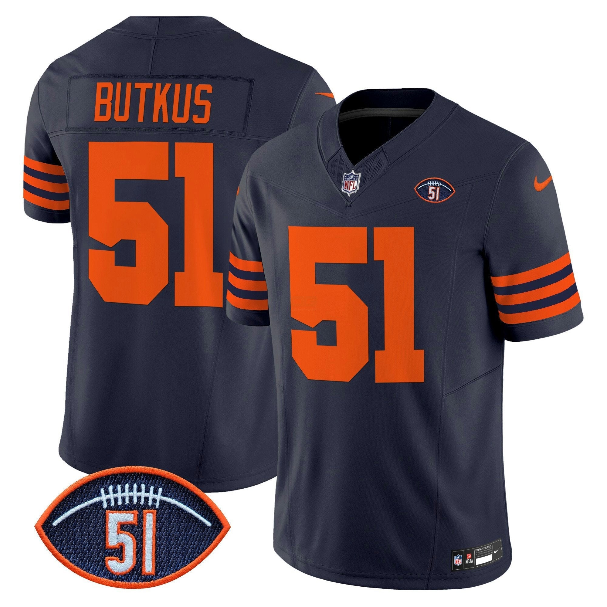 Camisa NFL Men’s Chicago Dick Butkus Patch Throwback Vapor Limited Jersey