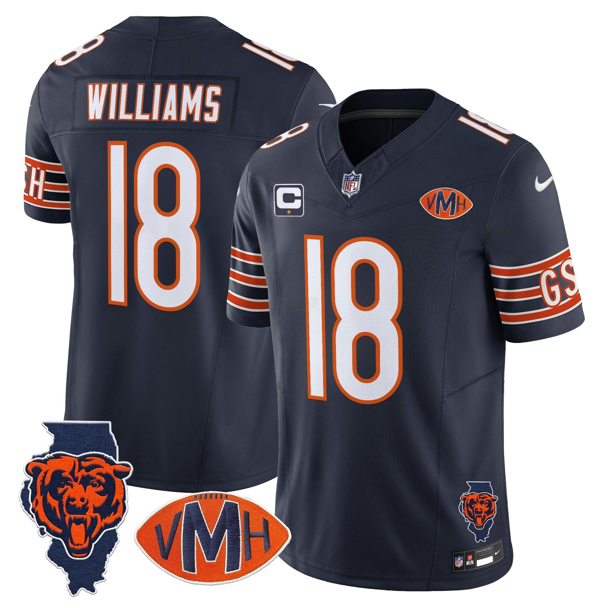 Camisa NFL Men’s Chicago Virginia McCaskey Memorial Patch Vapor Jersey