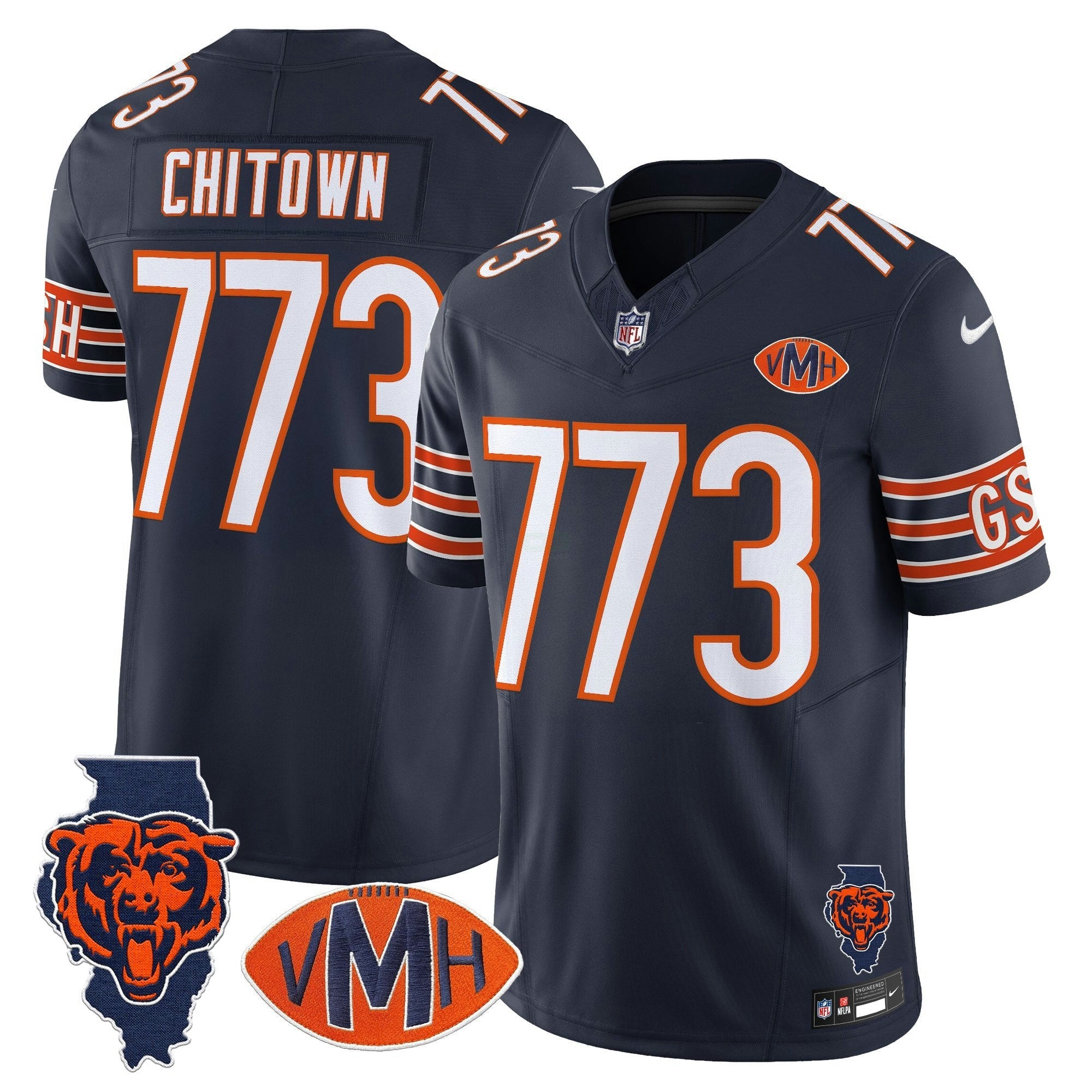Camisa NFL Men’s Chicago Virginia McCaskey Memorial Patch Vapor Jersey