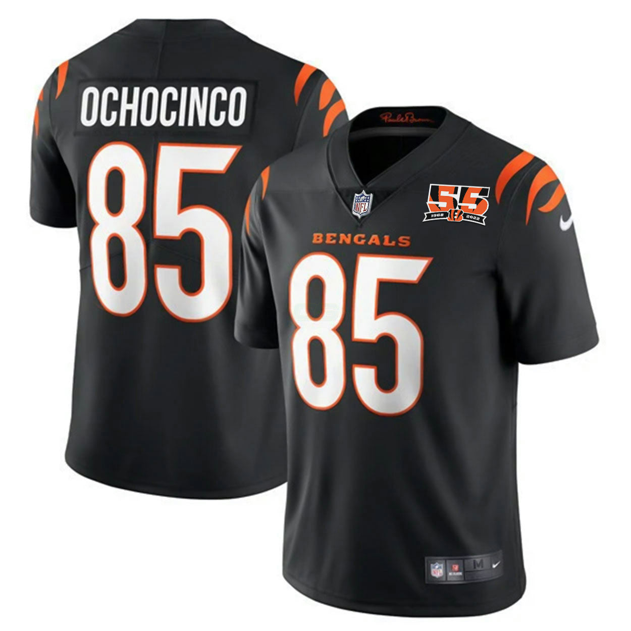 Camisa NFL Men’s Cincinnati 55th 1968 – 2022 Anniversary Patch Player Vapor Limited Jersey
