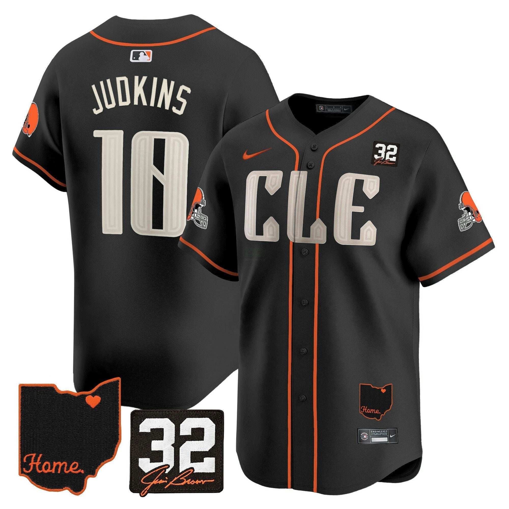 Camisa NFL Men’s Cleveland 2025 Jim Brown Memorial & Home Patch Vapor Premier Limited Jersey