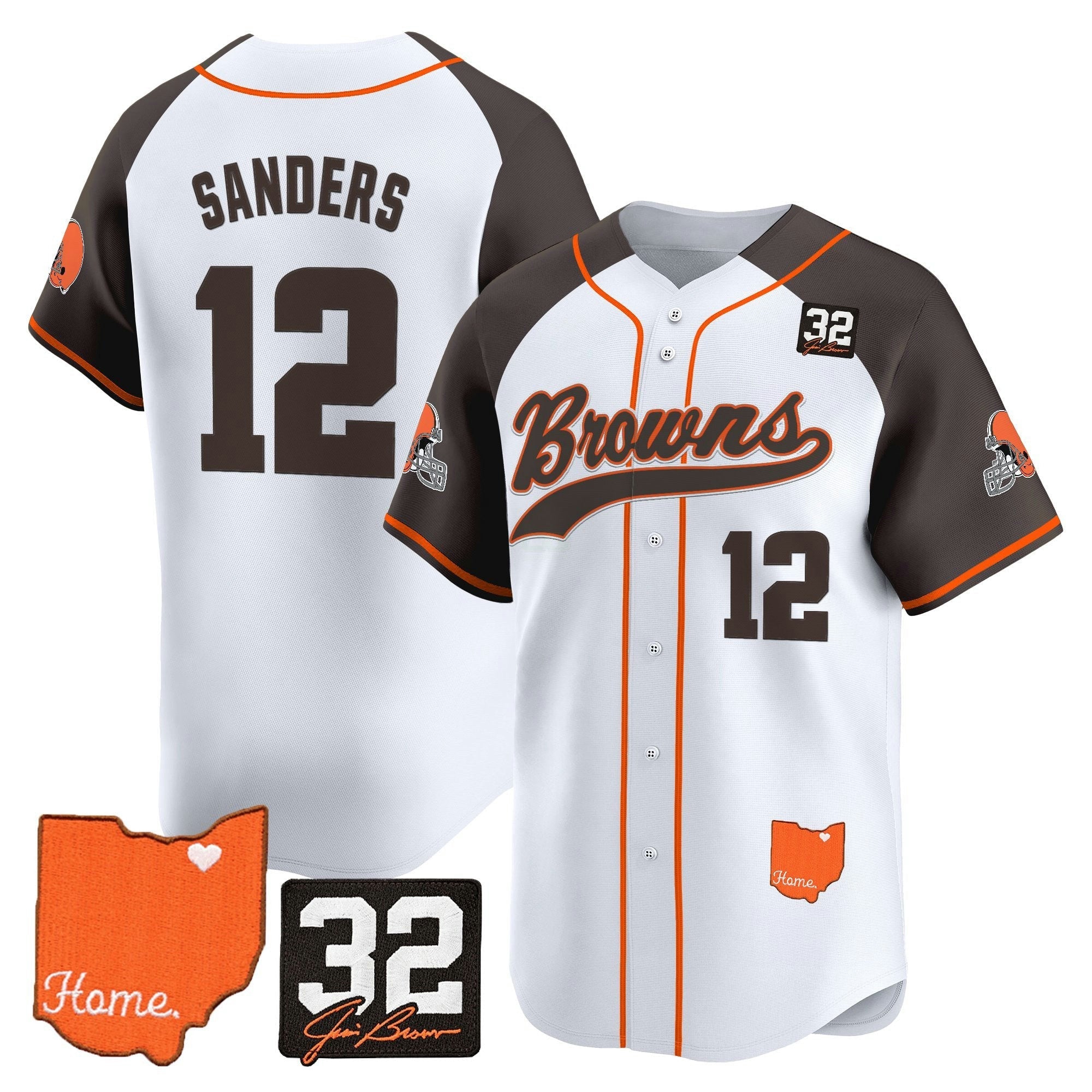 Camisa NFL Men’s Cleveland ‘#32 Jim Brown Memorial & Home Patch’ Vapor Jersey