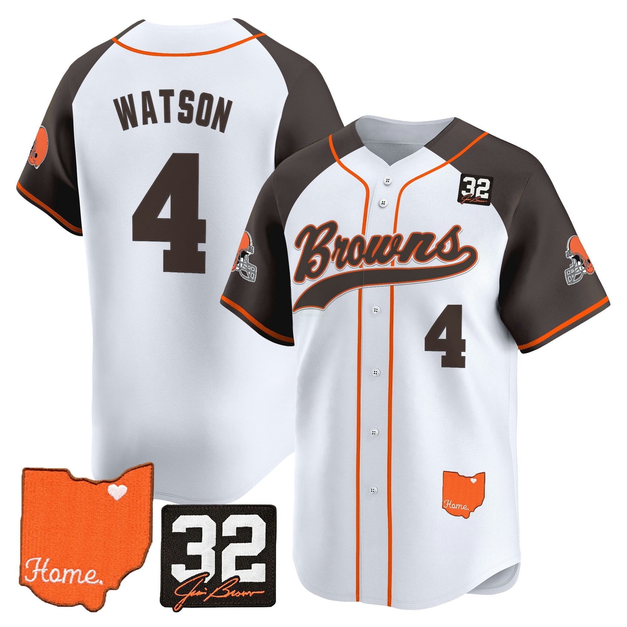 Camisa NFL Men’s Cleveland ‘#32 Jim Brown Memorial & Home Patch’ Vapor Jersey