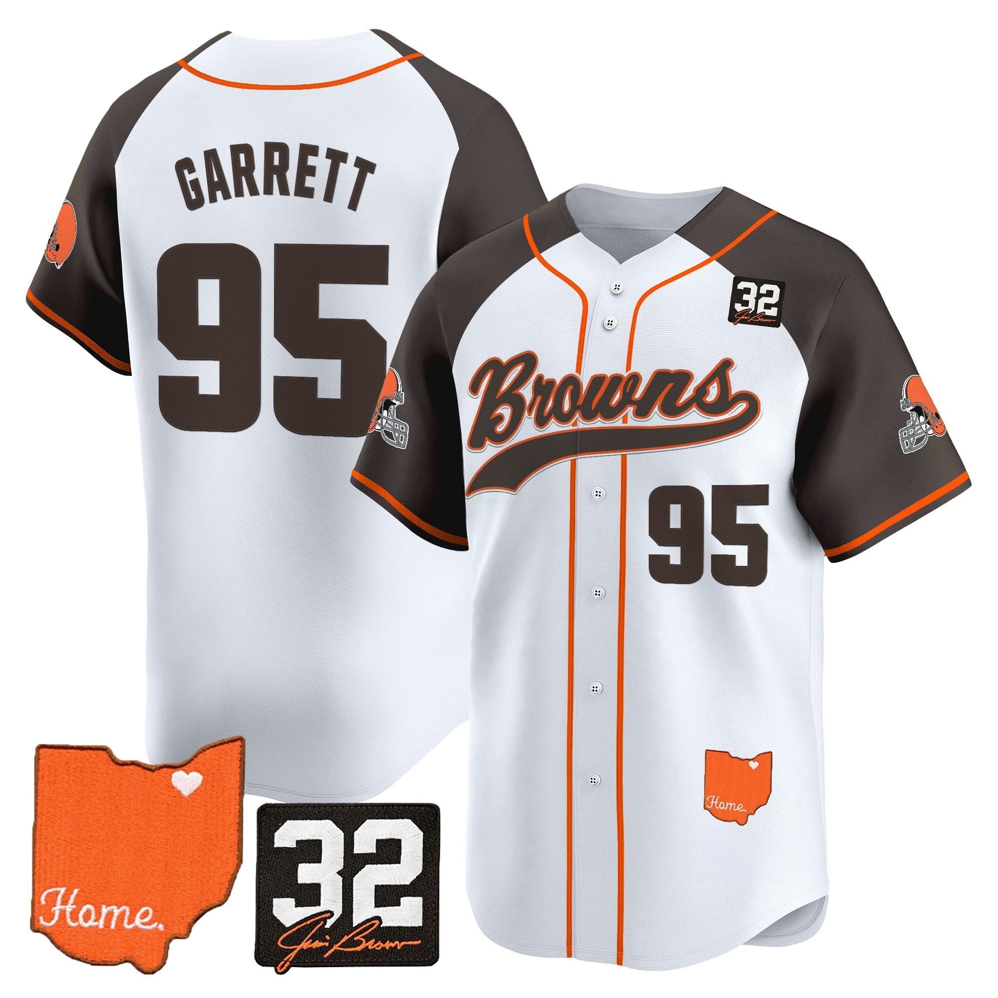 Camisa NFL Men’s Cleveland ‘#32 Jim Brown Memorial & Home Patch’ Vapor Jersey