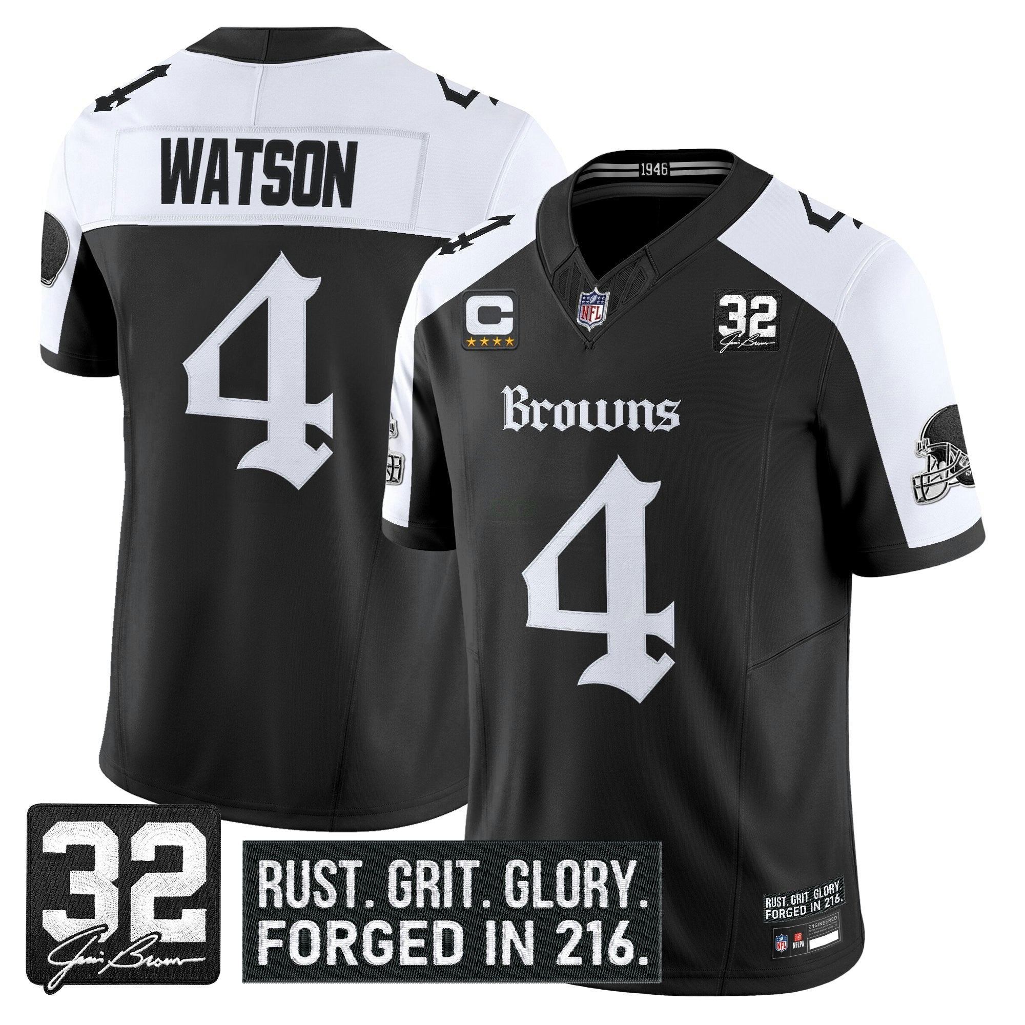 Camisa NFL Men’s Cleveland ‘Gothic Dawg Shadows Drop’ Vapor Limited Jersey